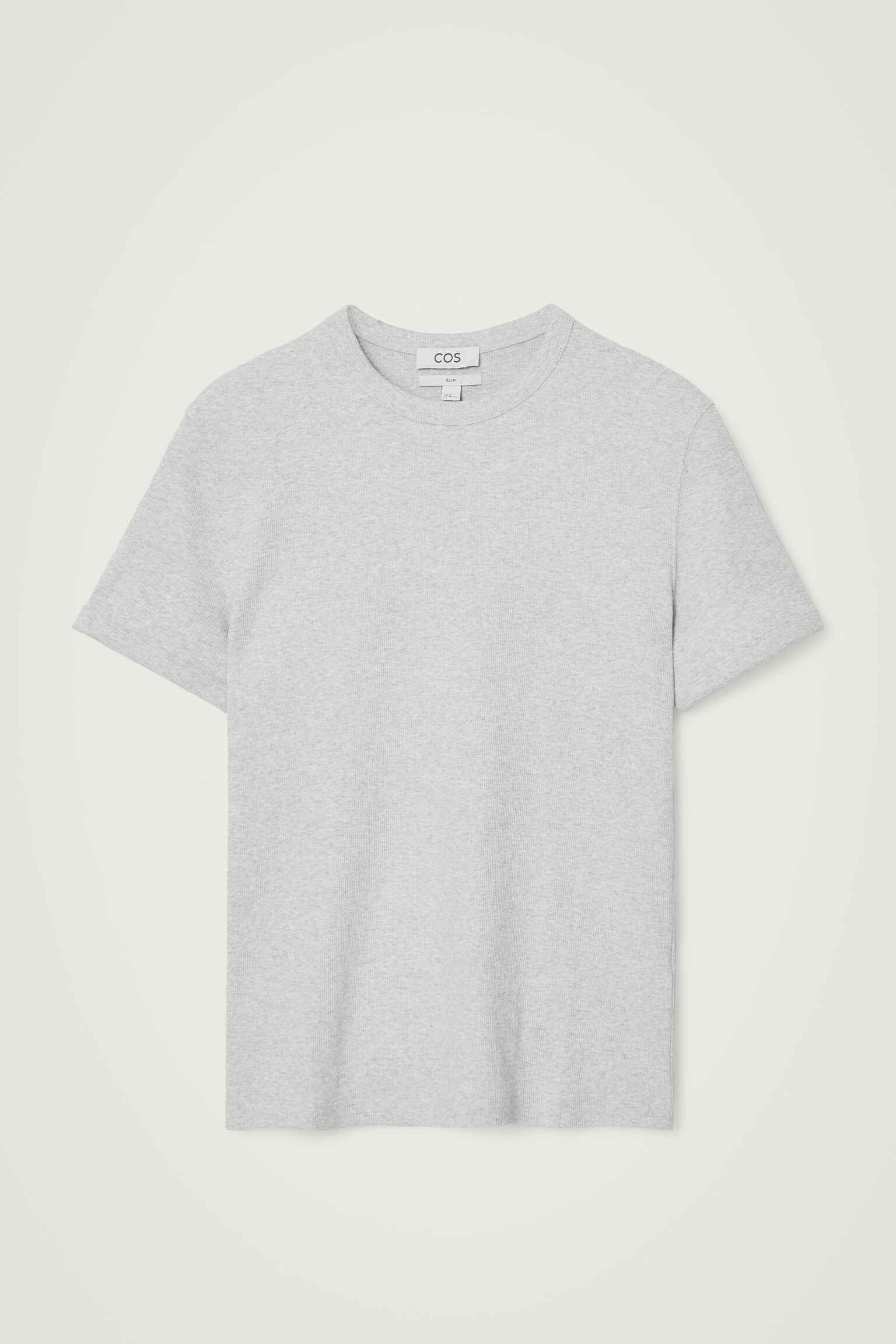 SCHMAL GESCHNITTENES GERIPPTES BAUMWOLL-T-SHIRT - Hellgrau/ANTHRAZIT/DUNKLES KHAKI/SCHWARZ/WEISS/NAVYBLAU - 2