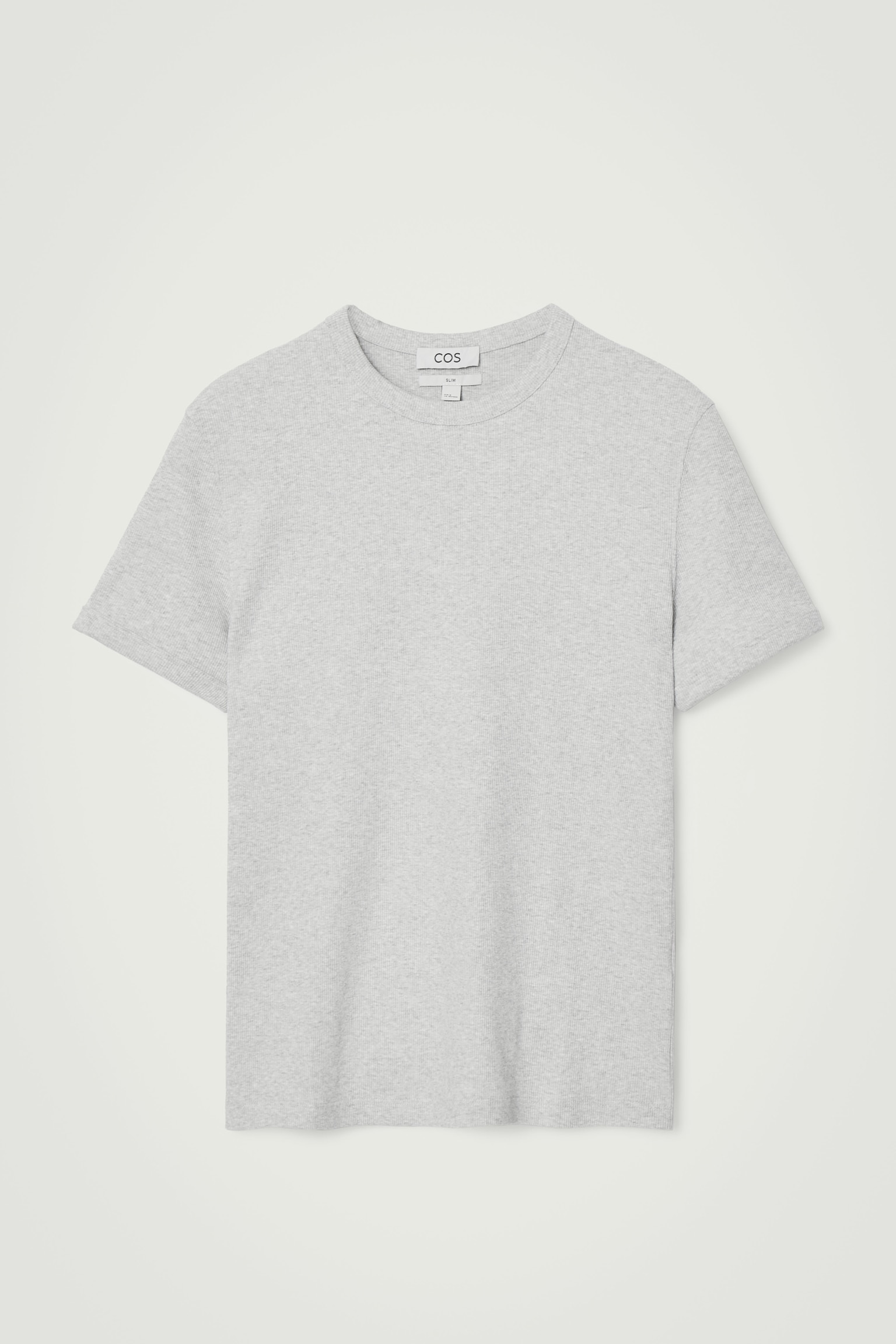 SLIM RIBBED COTTON T-SHIRT - LIGHT GREY/NAVY/WHITE/KHAKI/BLACK - 2