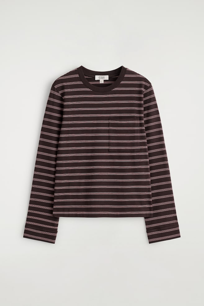 LANGARMSHIRT AUS BAUMWOLLE - BRAUN/ROSA/GESTREIFT/WEISS/GRAU MELIERT - 1
