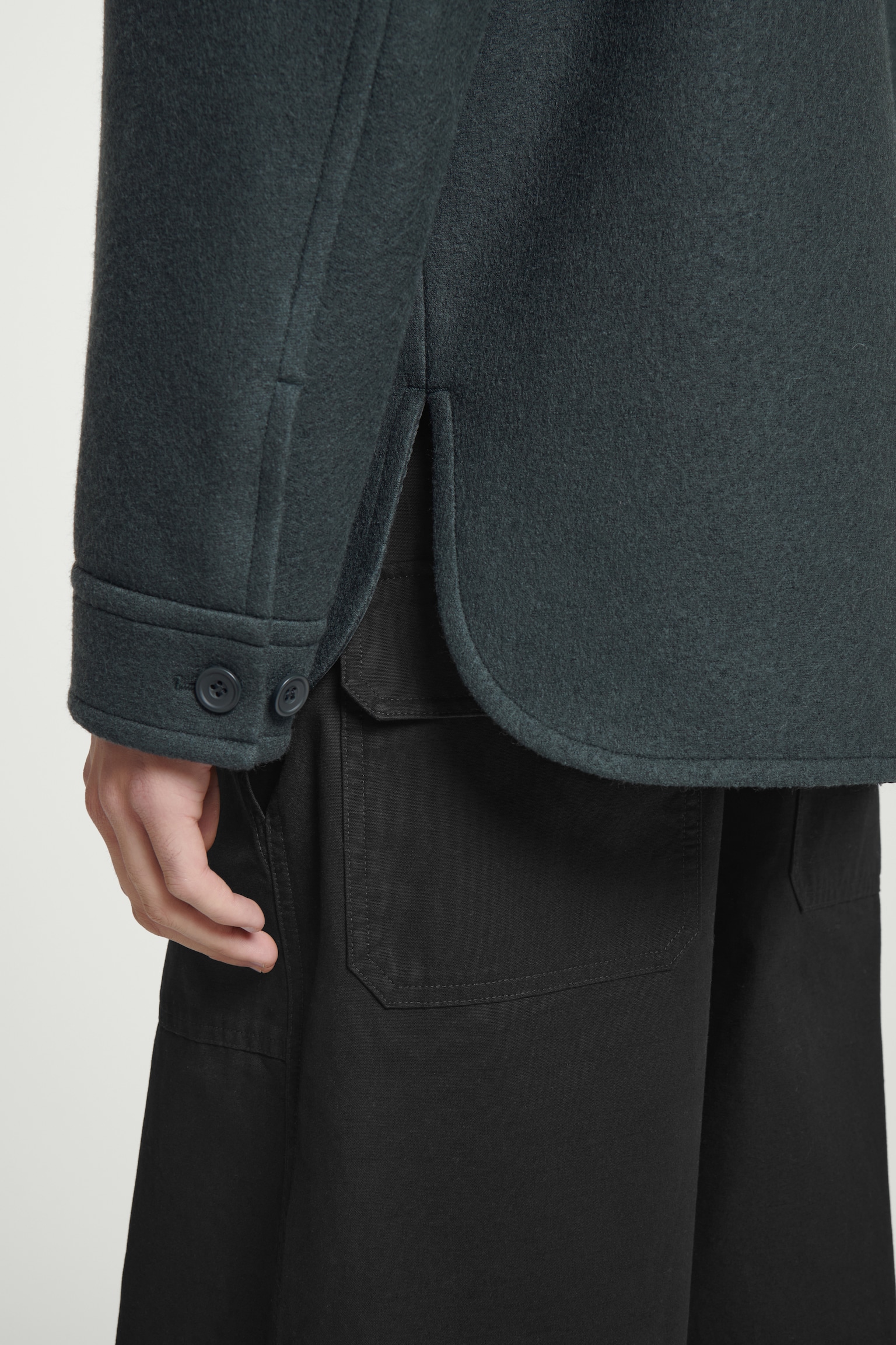 FELTED WOOL JACKET - DARK GREEN - 8
