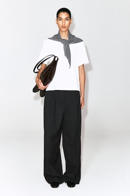 PURE CASHMERE TRIANGLE SCARF — GRAY MÉLANGE 3