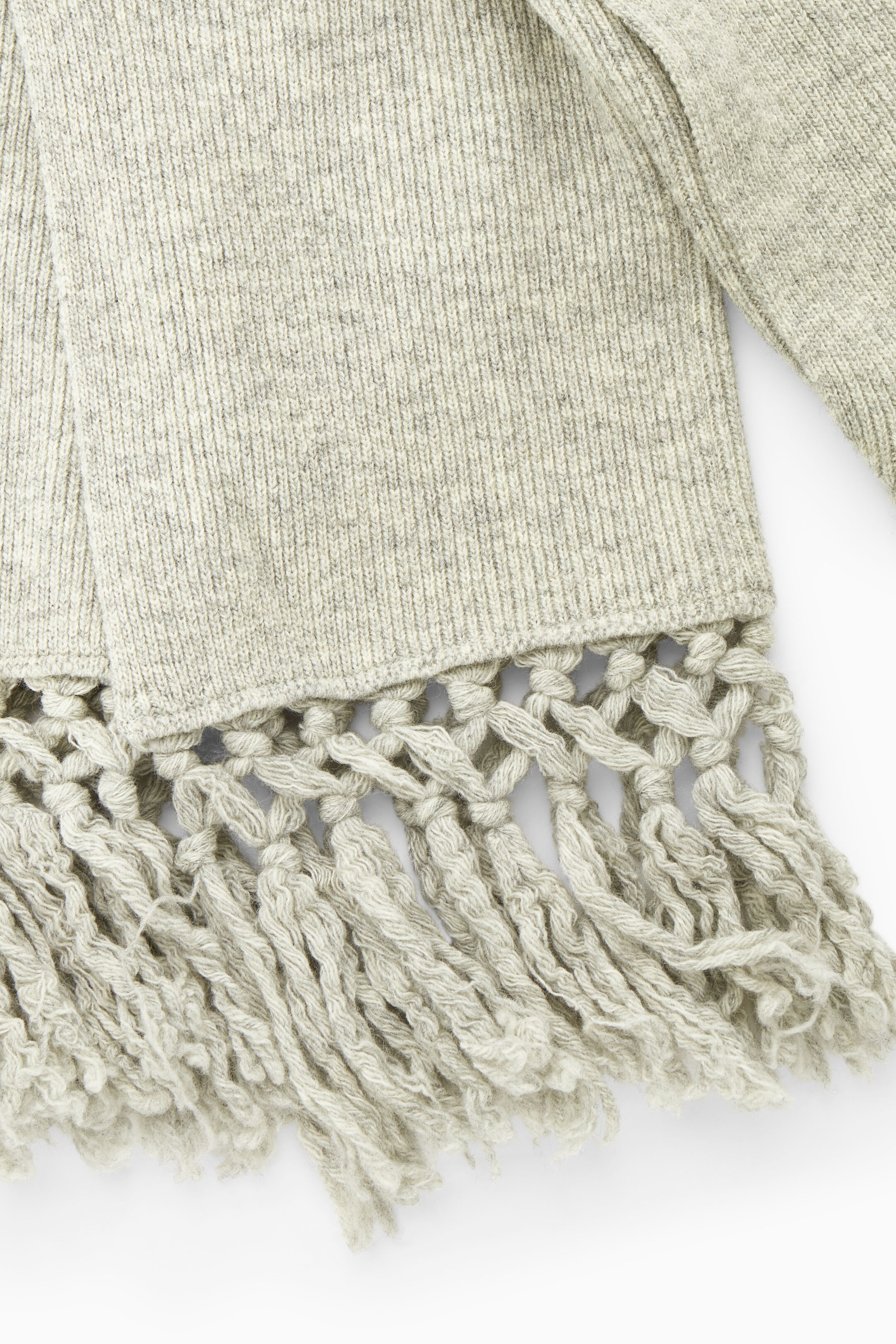 View larger image: FRINGED PANELLED WOOL JUMPER - LIGHT GREY MÉLANGE - Ladies | H&M GB 2