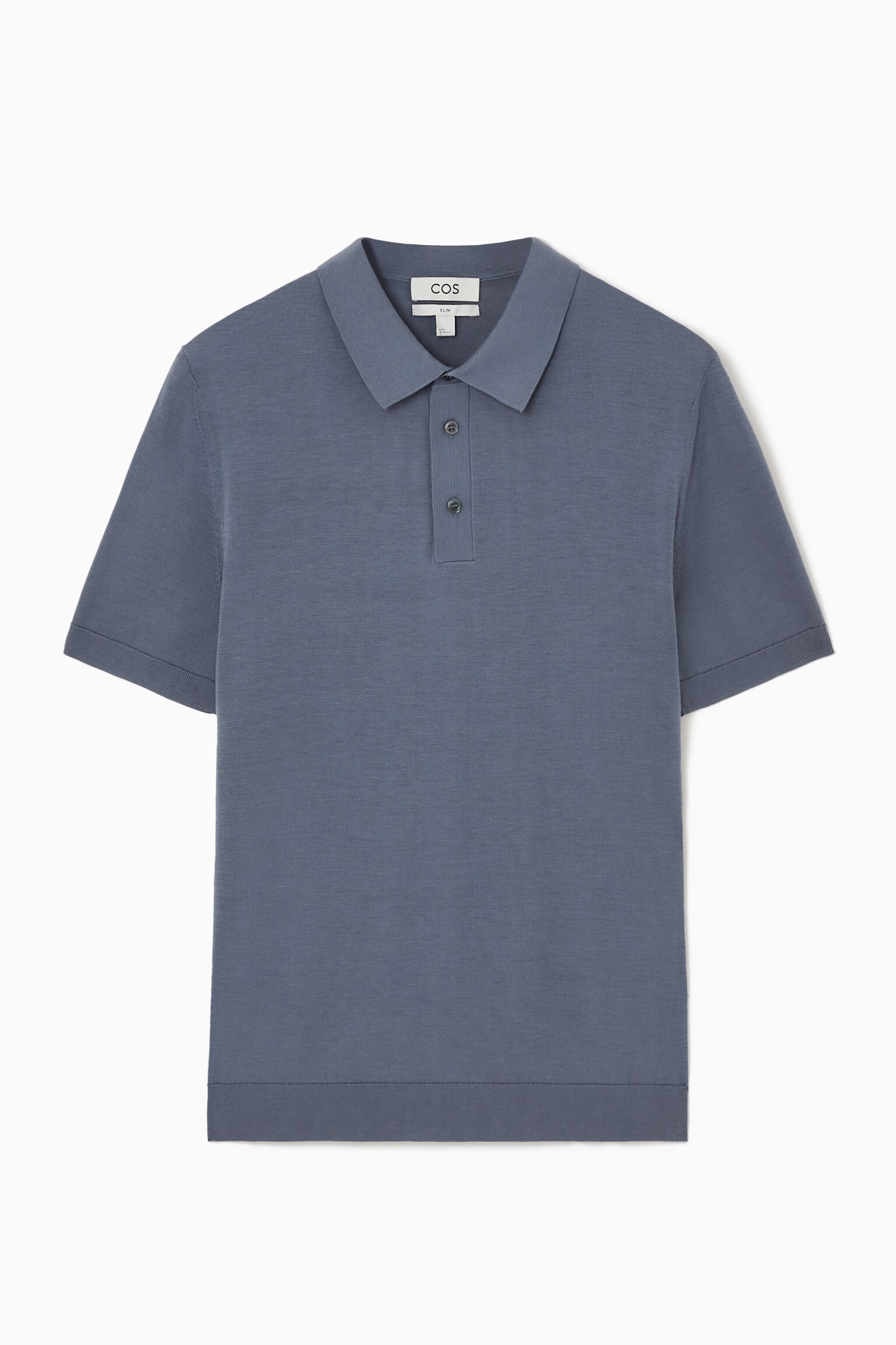 SLIM KNITTED SILK POLO SHIRT - DUSTY BLUE/BLACK/NAVY/DARK MOLE/MOLE