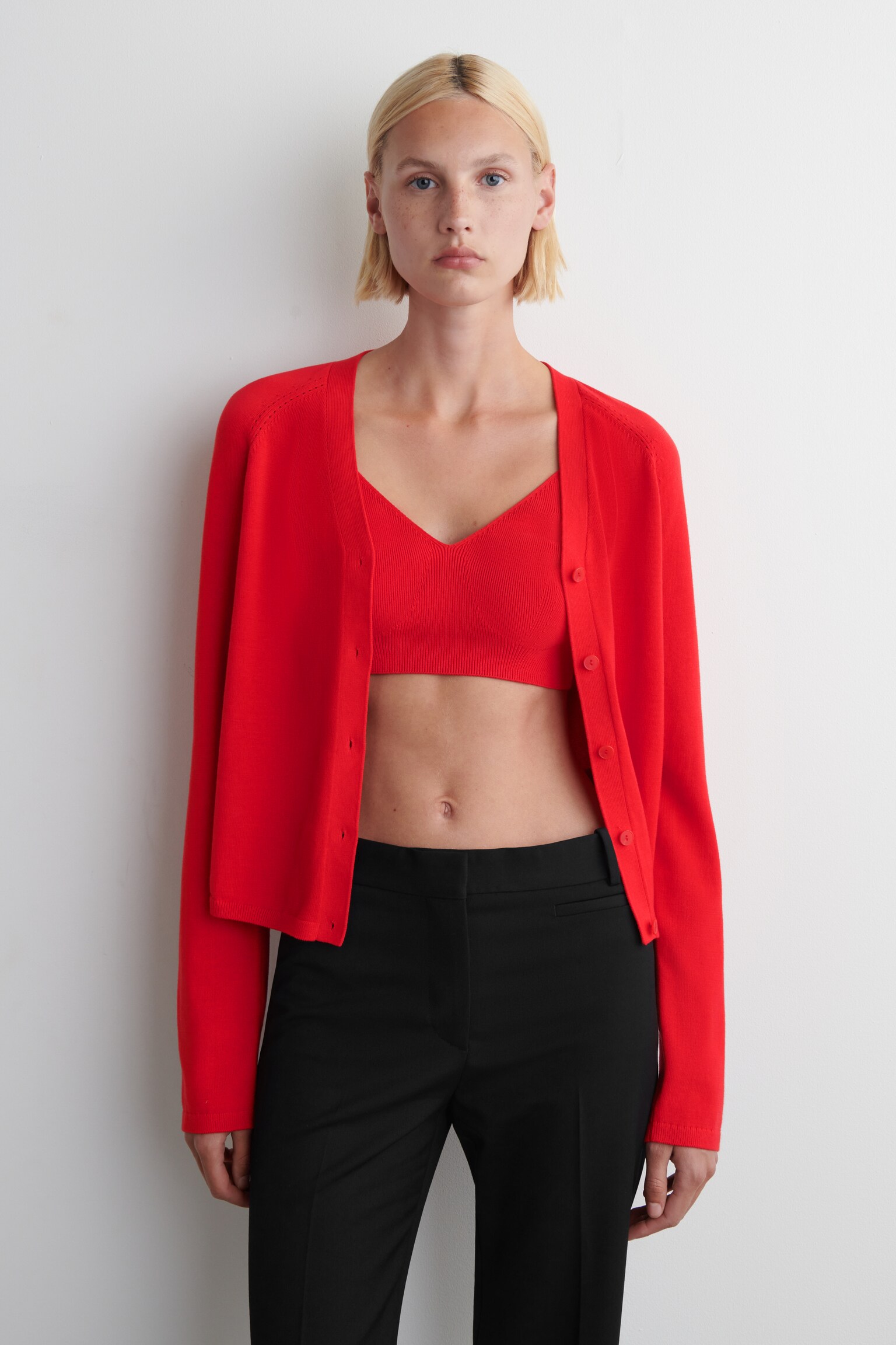 BRALETTE IN MAGLIA DI COTONE - ROSSO/BLU NAVY - 3