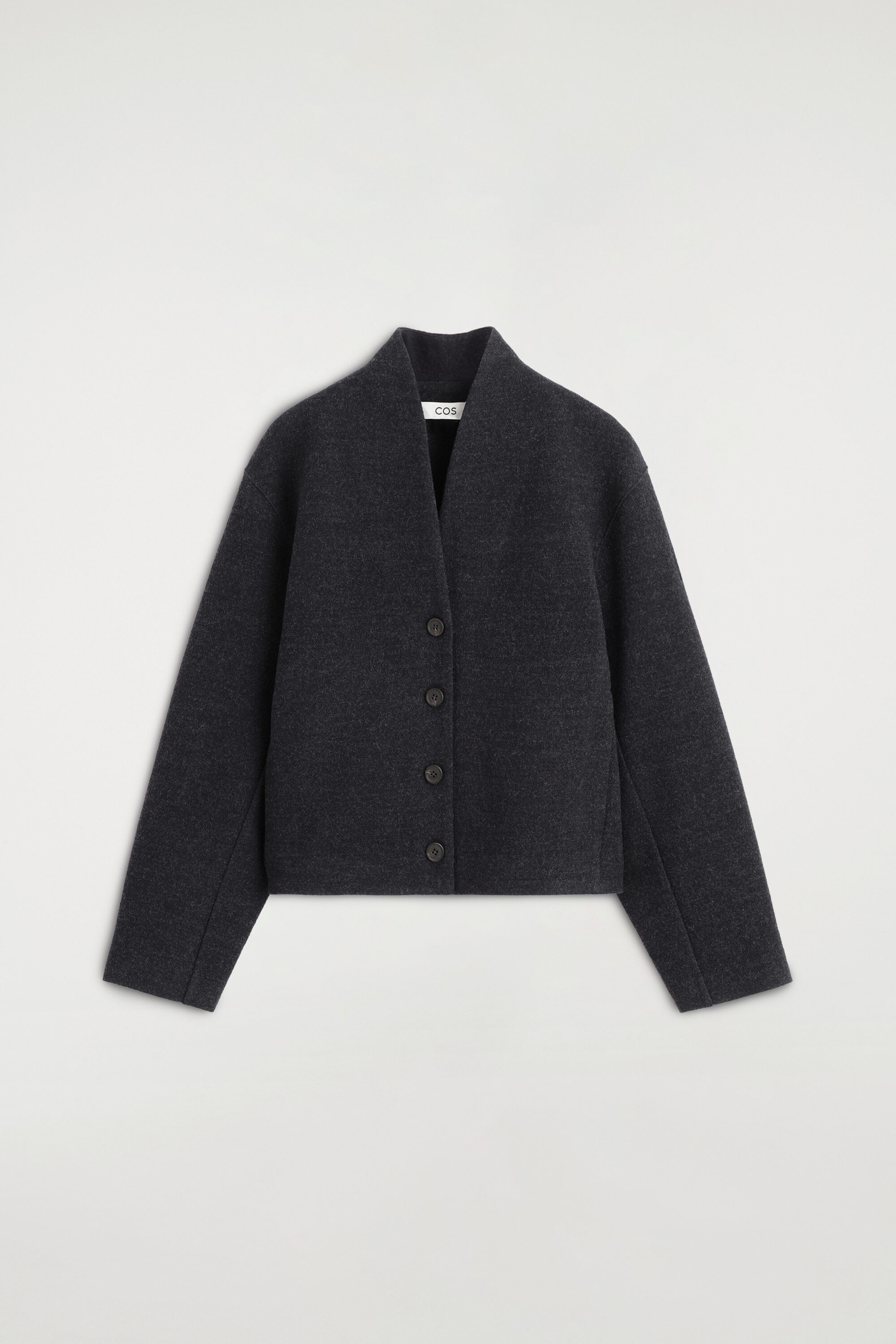 Cardigan à col châle en mélange de laine bouillie