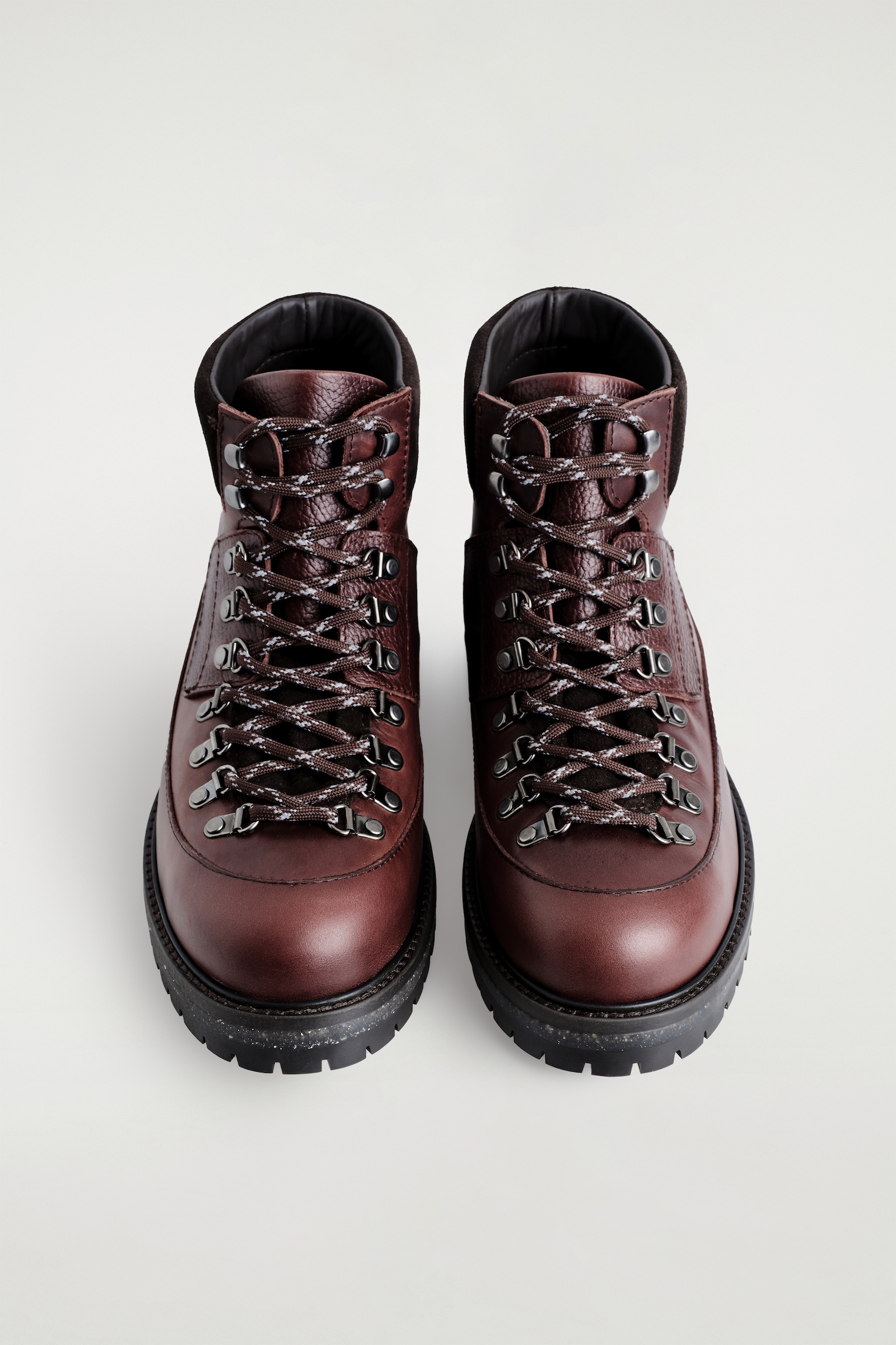 LEATHER HIKING BOOTS - BROWN/BLACK - 6