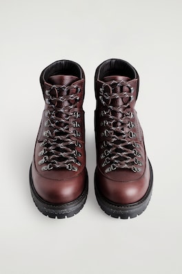 LEATHER HIKING BOOTS — BROWN 1