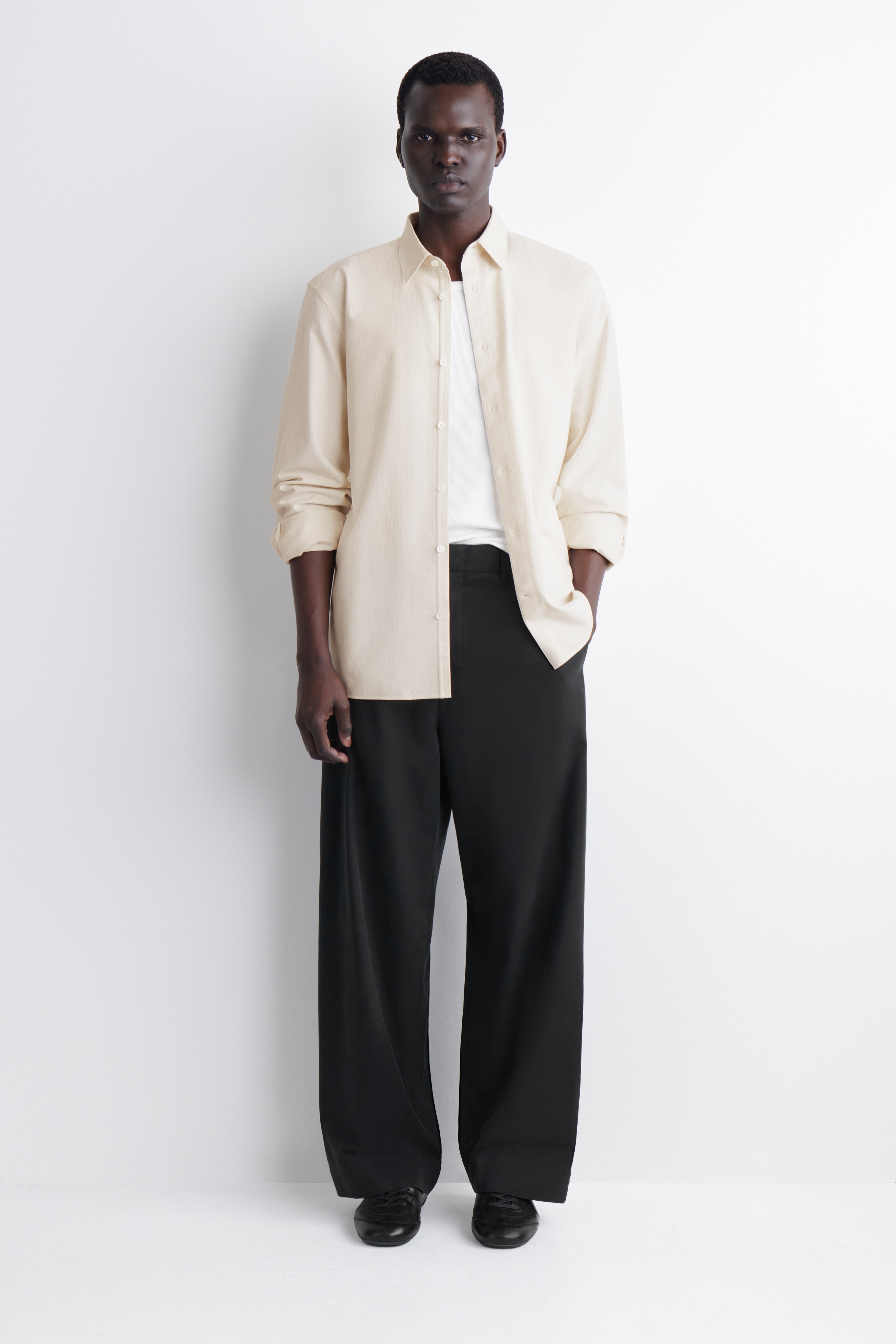 ΒΑΜΒΑΚΕΡΟ ΠΑΝΤΕΛΟΝΙ CHINOS ΜΕ ΦΑΡΔΥ ΜΠΑΤΖΑΚΙ - ΜΑΥΡΟ/ΜΠΕΖ