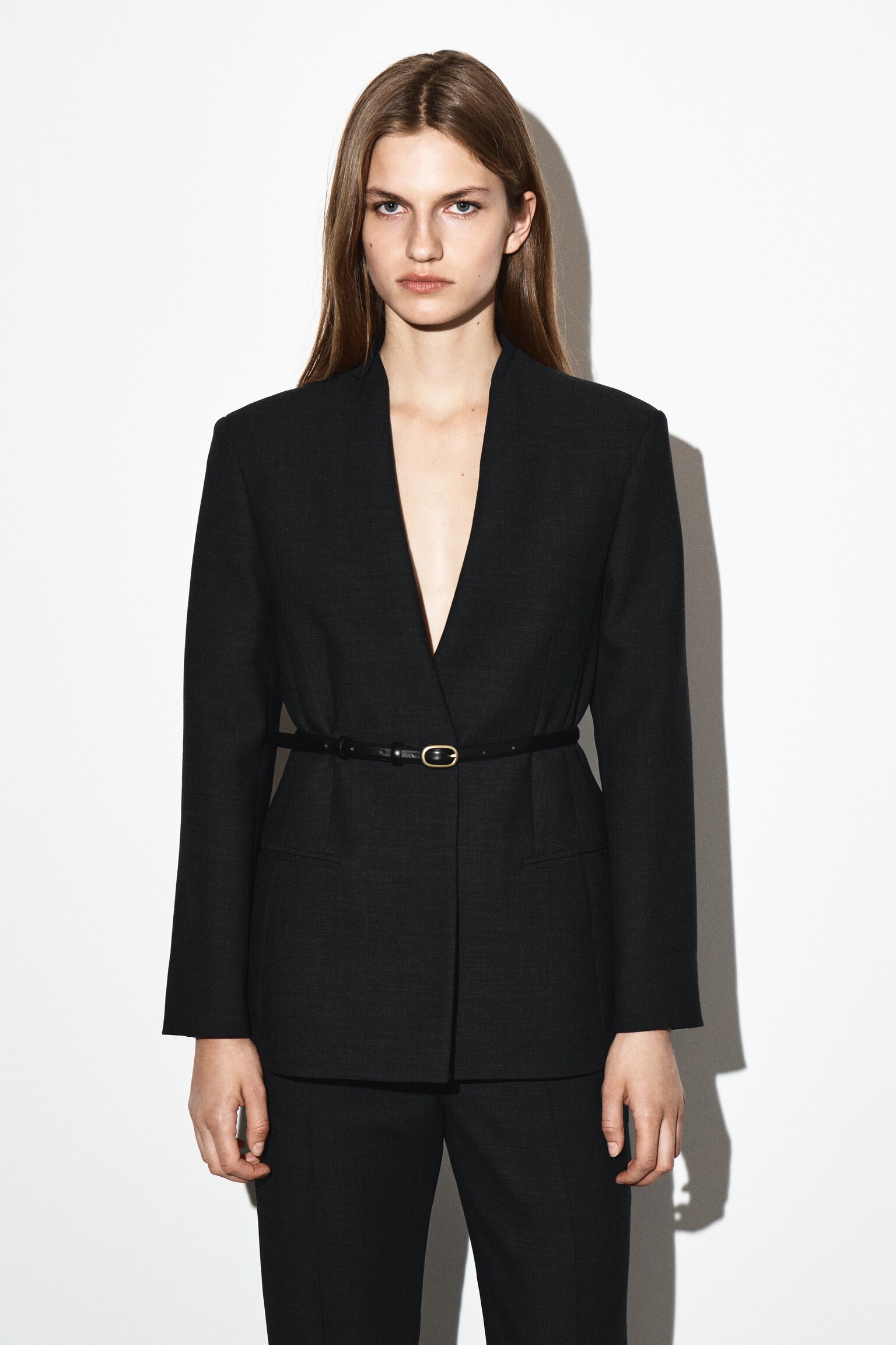 BLAZER SANS COL CINTRÉ - CHARBON