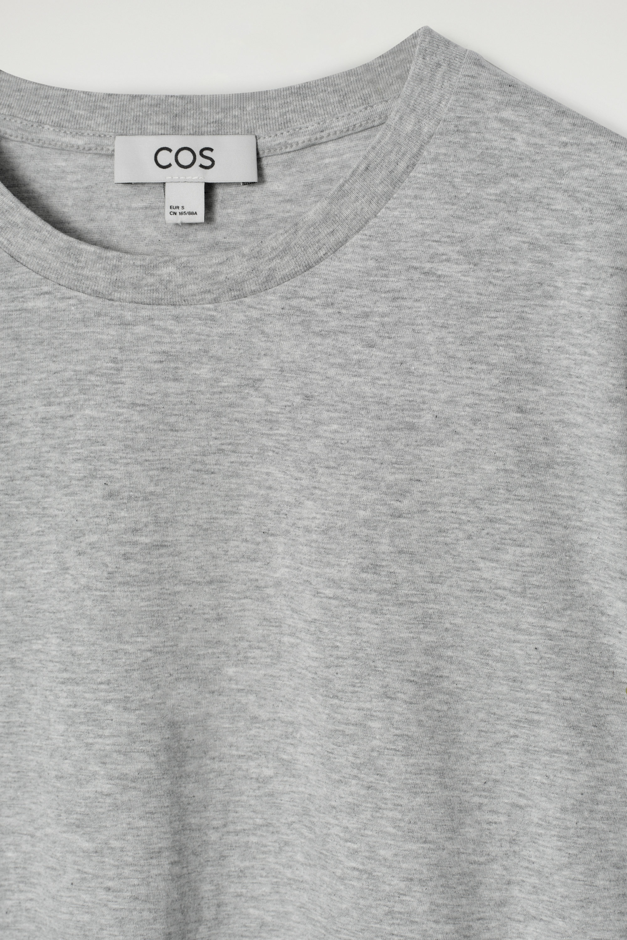 CREW-NECK COTTON T-SHIRT - GREY MÉLANGE | COS