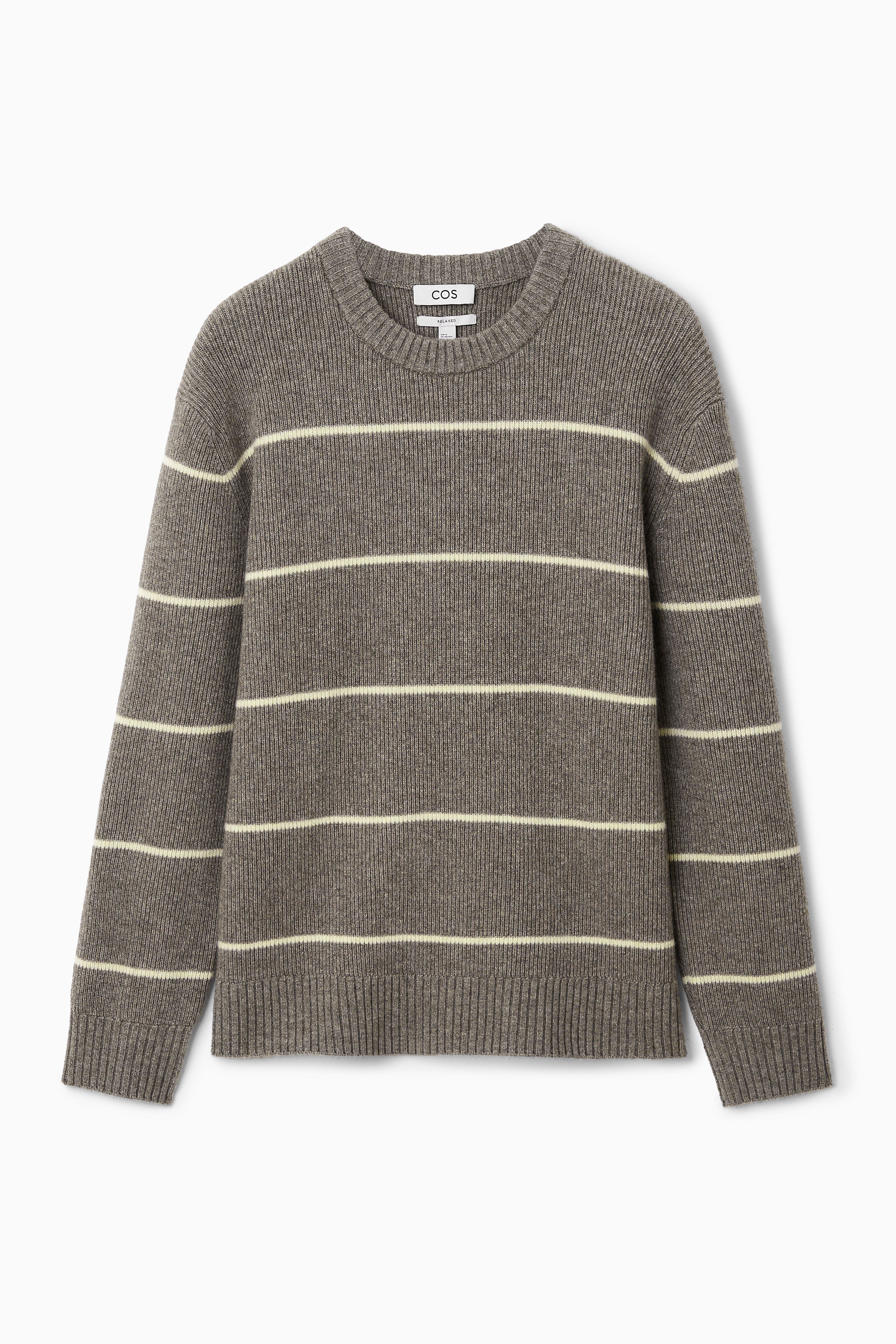 STRIPED WOOL-YAK-BLEND JUMPER - GREY / STRIPED - Men | H&M GB