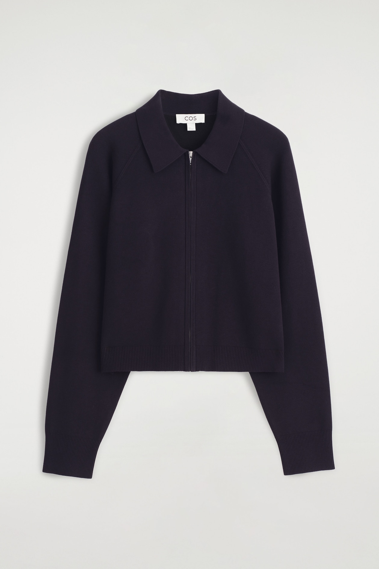 DOUBLE-FACED KNITTED JACKET — NAVY