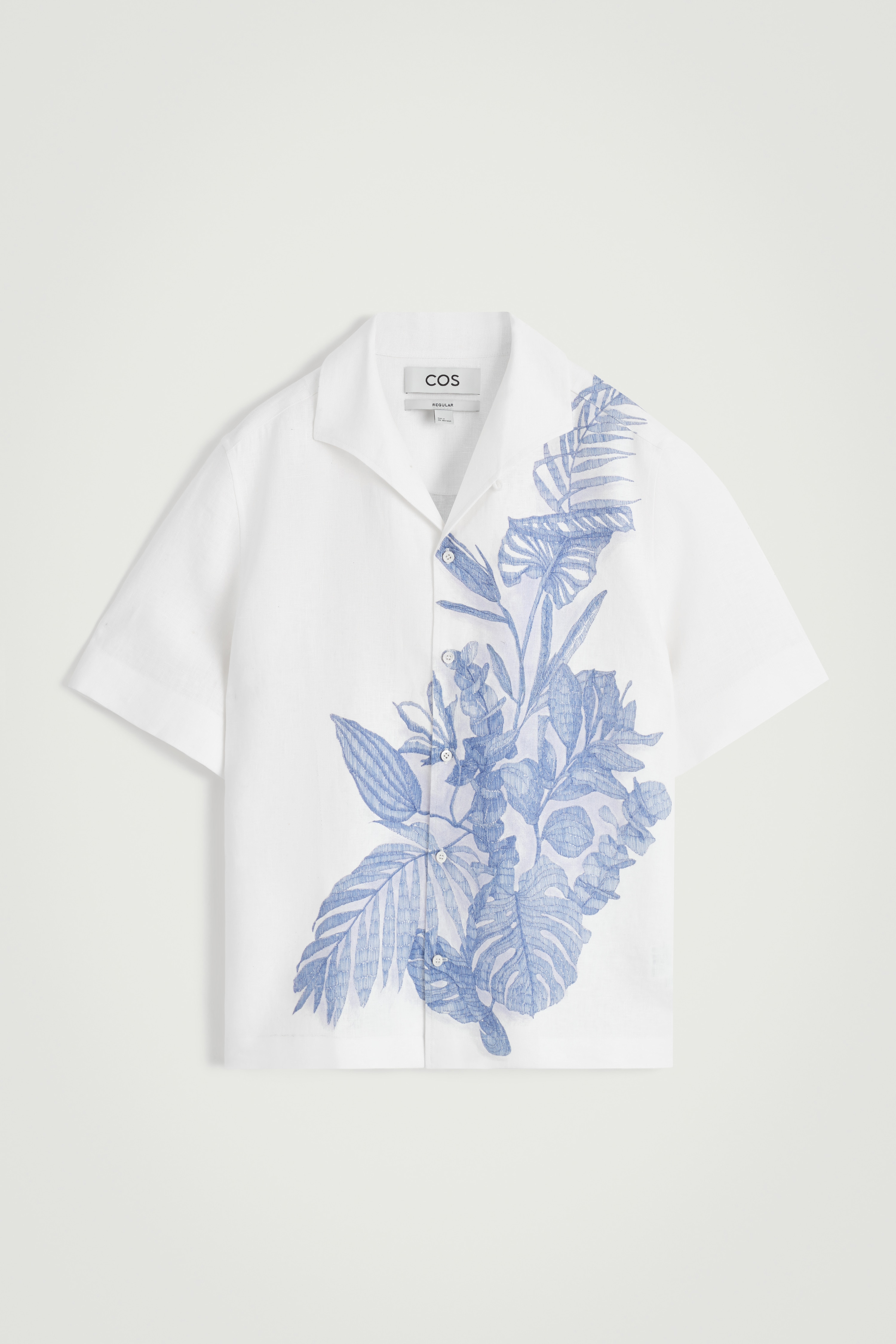 CHEMISE À MANCHES COURTES EN LIN - BLANC / BLEU / IMPRIMÉ/BLANC/NOIR/BEIGE / NON TEINT