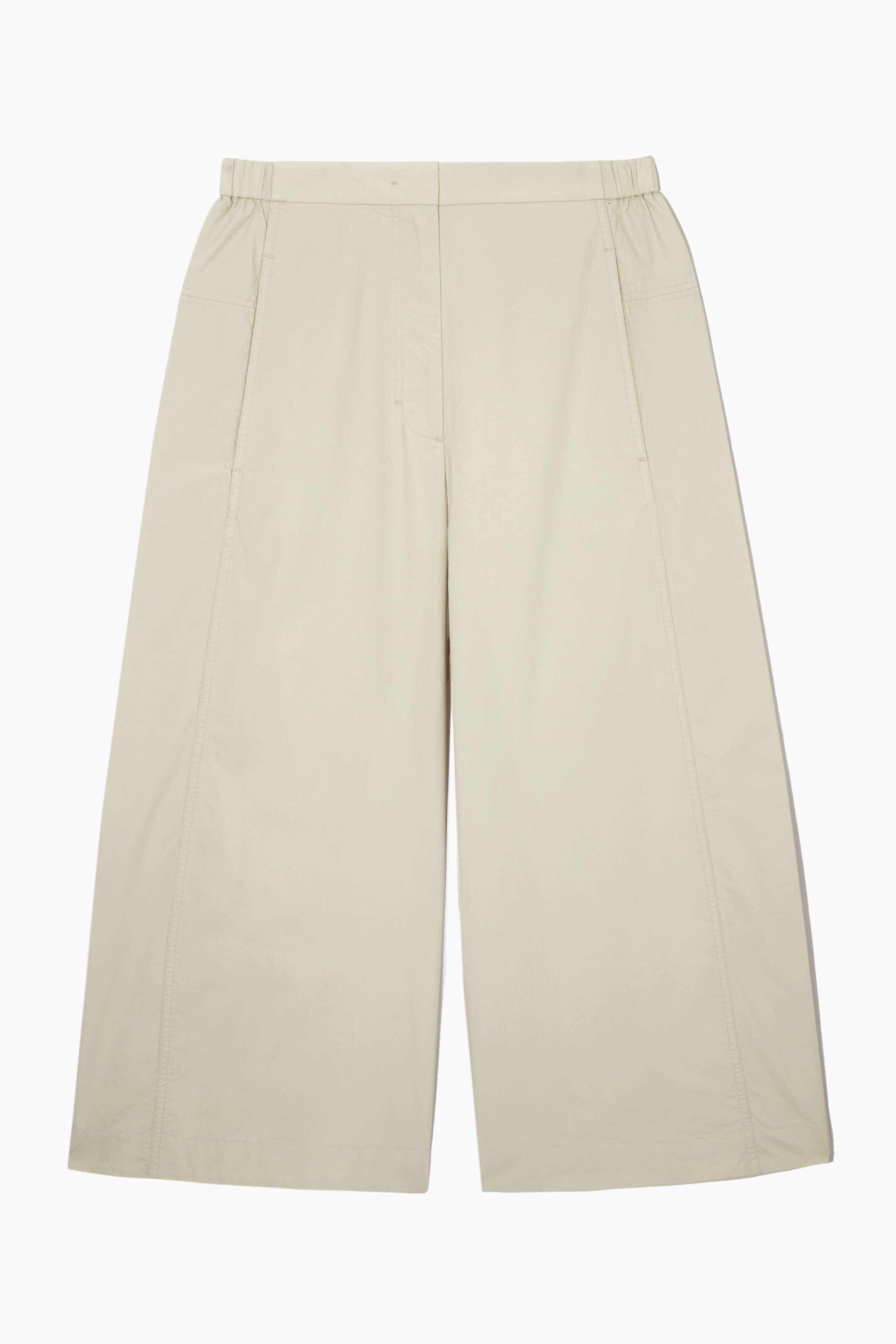 View larger image: ELASTICATED COTTON CULOTTES - LIGHT-BEIGE - Ladies | H&M GB 1