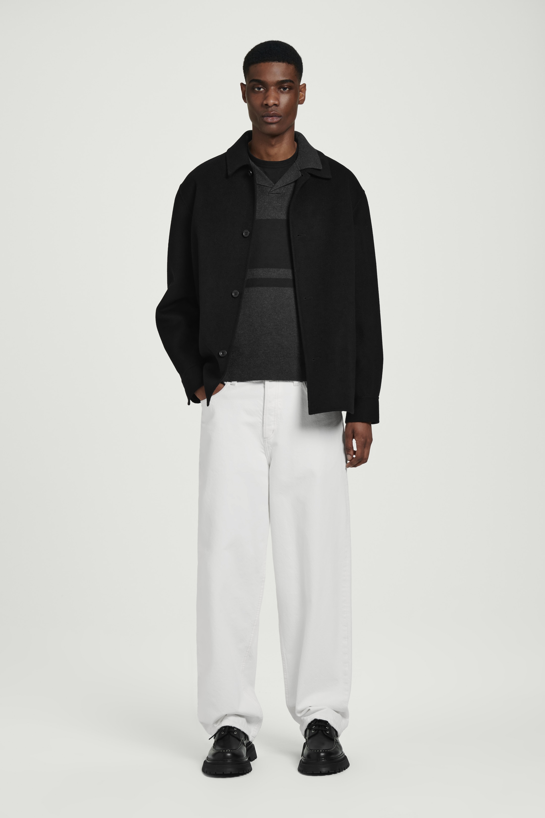 Visualizza immagine più grande: POLO A RIGHE IN MAGLIA DOPPIATA - ANTRACITE / RIGHE - UOMO | H&M IT 2
