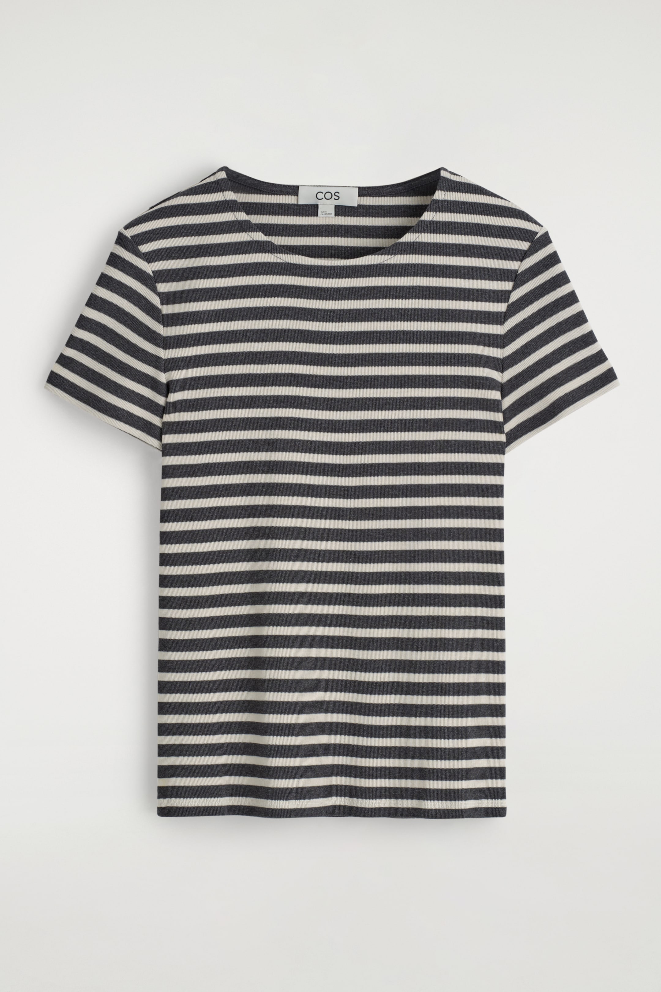 Visa större bild: SLIM-FIT RIBBAD T-SHIRT - GRÅ / RANDIG - DAM | H&M SE 4