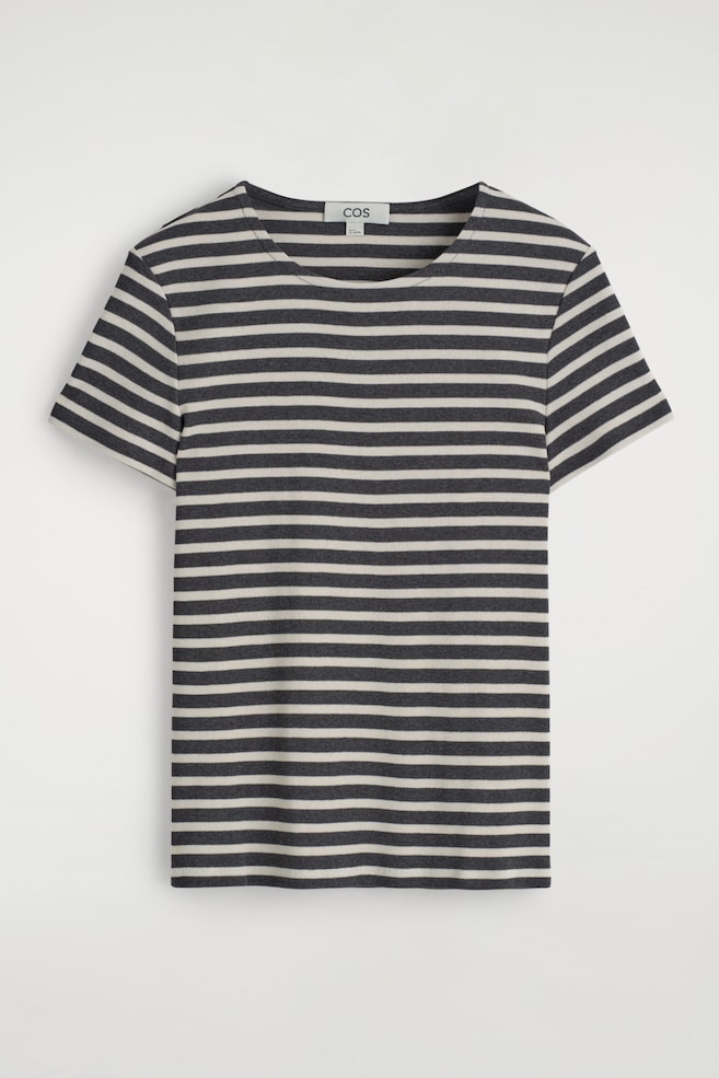 Shrunken Slim Ribbed T-Shirt