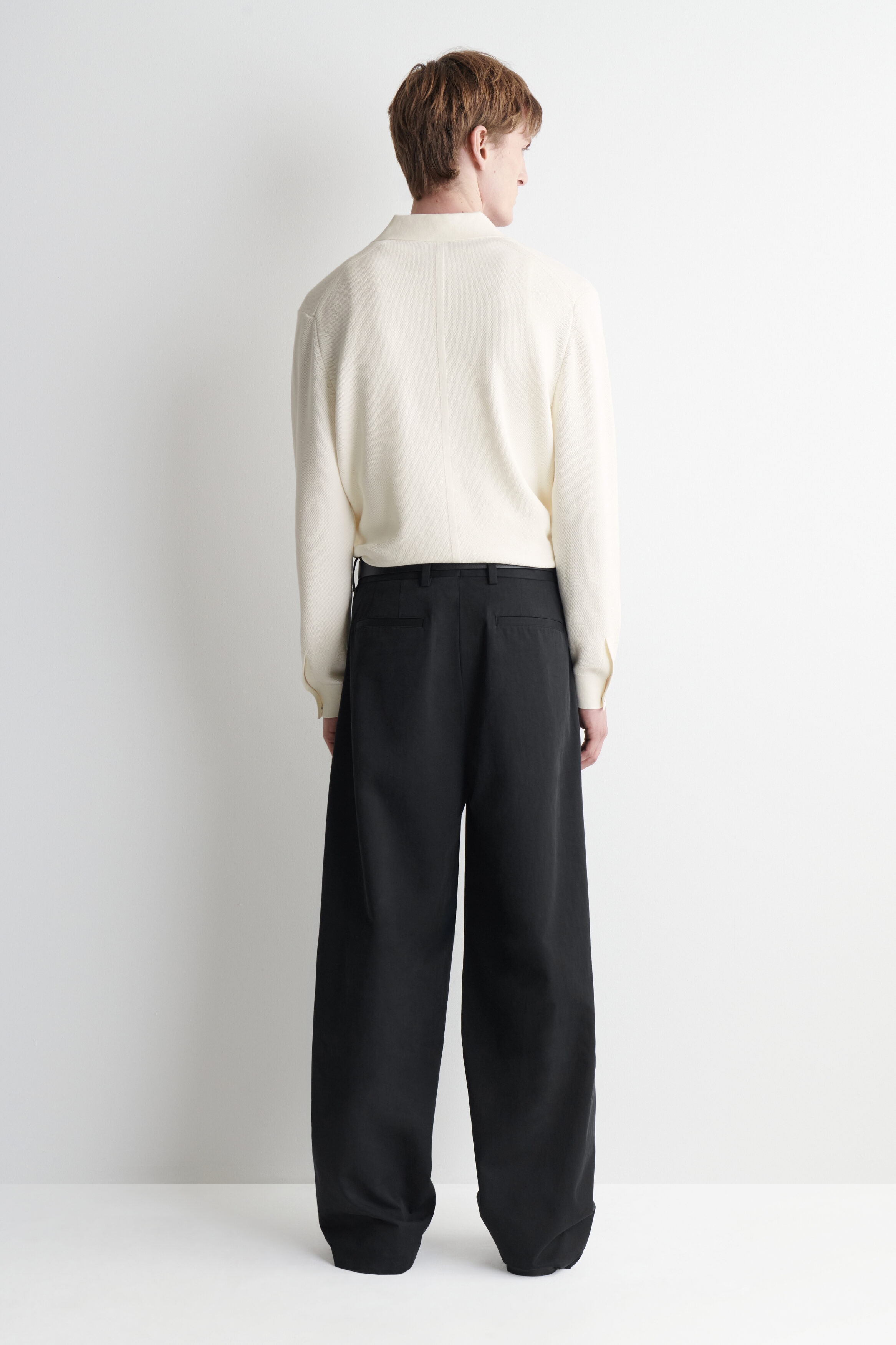 PLEATED COTTON RELAXED-FIT WIDE-LEG PANTS - thumbnail 9