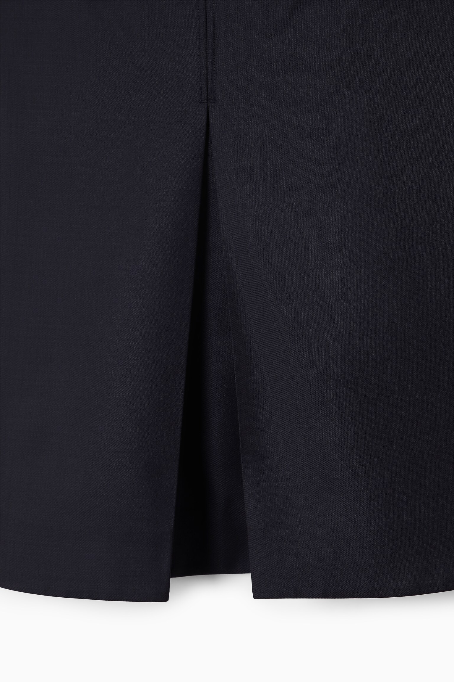 PLEATED WOOL-BLEND MINI SKIRT - NAVY - 2