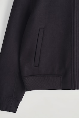 DOUBLE-FACED WOOL BOMBER JACKET — NAVY 1