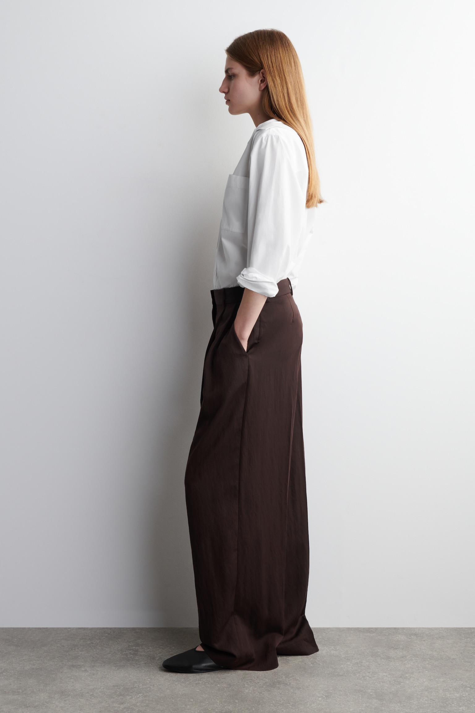PANTALON DÉCONTRACTÉ LARGE ET FLUIDE - BORDEAUX/ROSE CLAIR/NOIR - 6