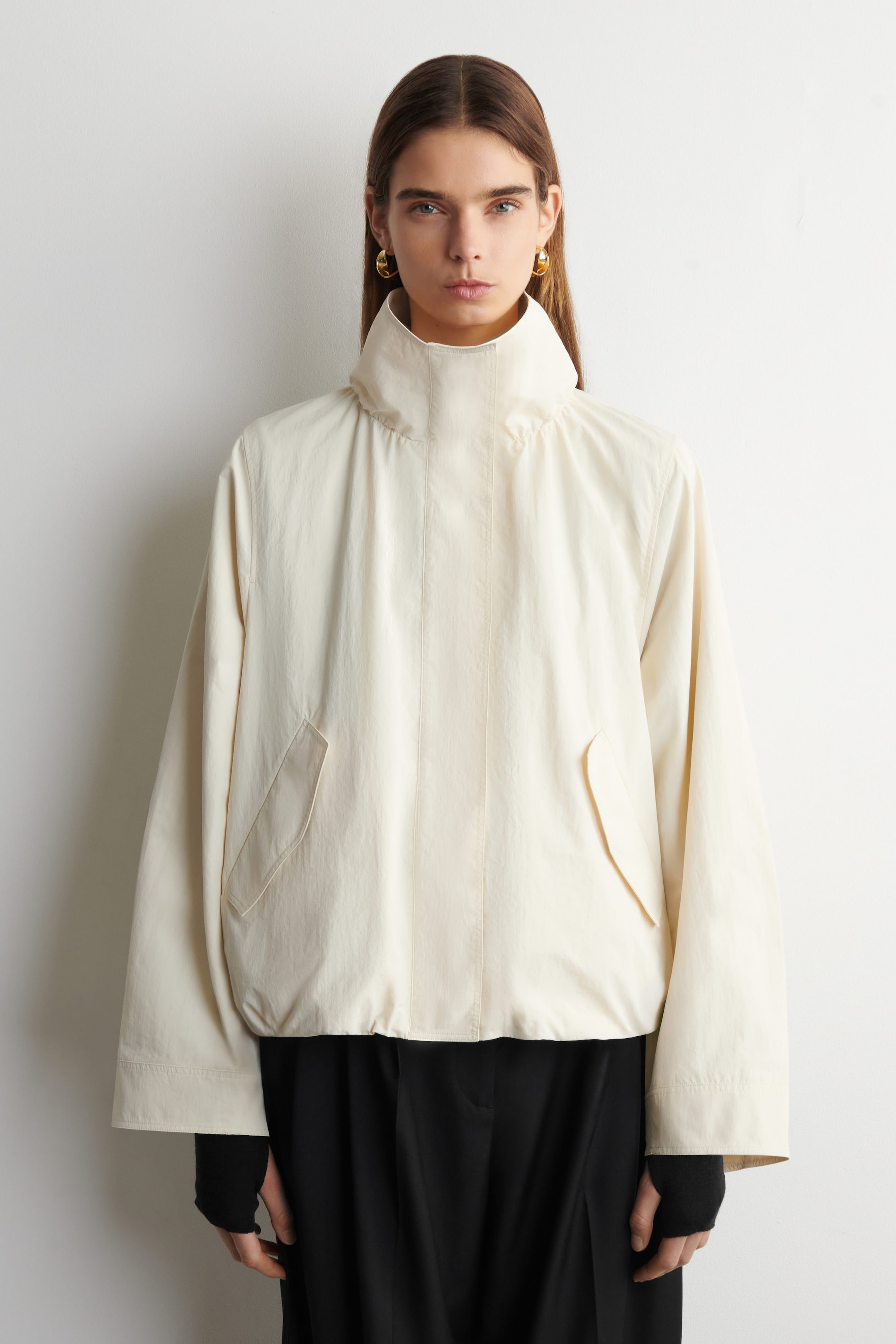 NYLON mock-NECK JACKET