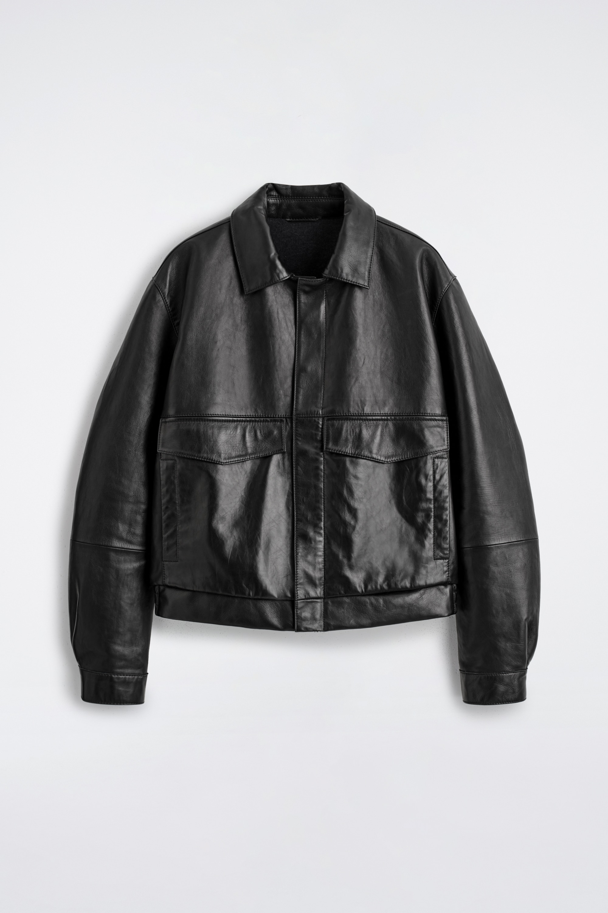BLOUSON EN CUIR - NOIR