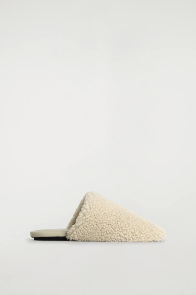 MULES EN PEAU LAINÉE - BLANC - 1