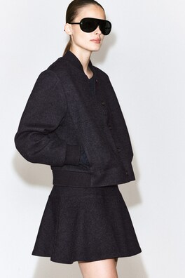 BOILED WOOL-BLEND MINI SKIRT — CHARCOAL MÉLANGE 5