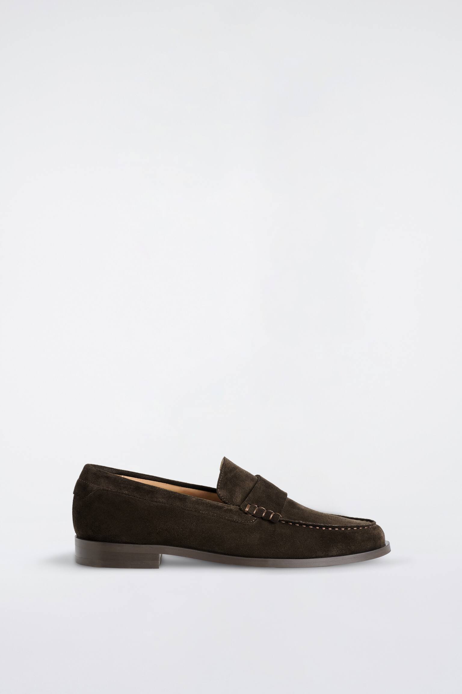 LEATHER PENNY LOAFERS - חום - 1