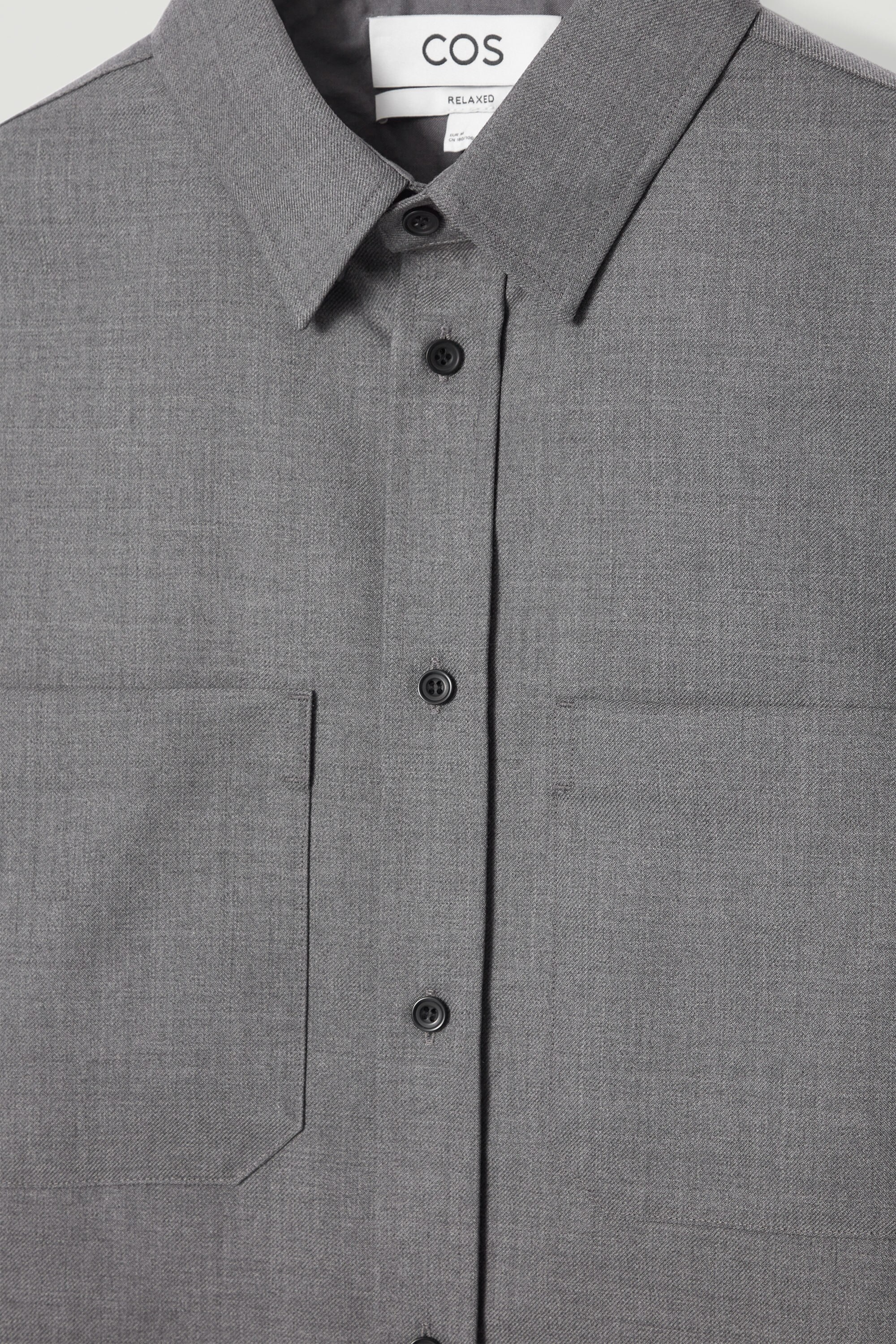 RELAXED WOOL-BLEND UTILITY SHIRT - GREY | COS