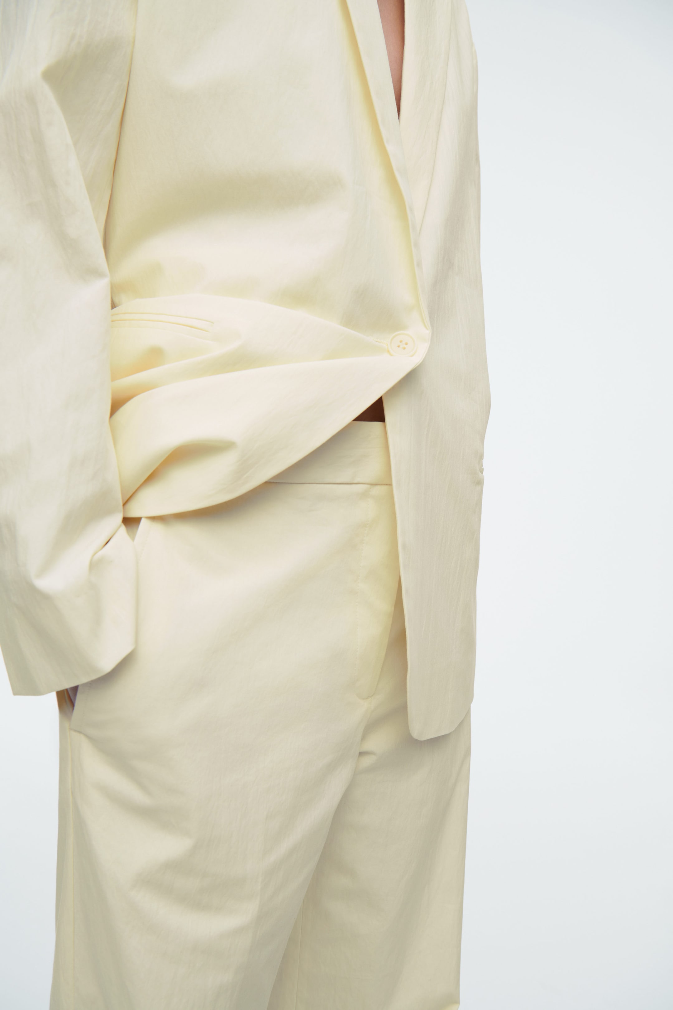 TAILORED COTTON STRAIGHT-LEG PANTS