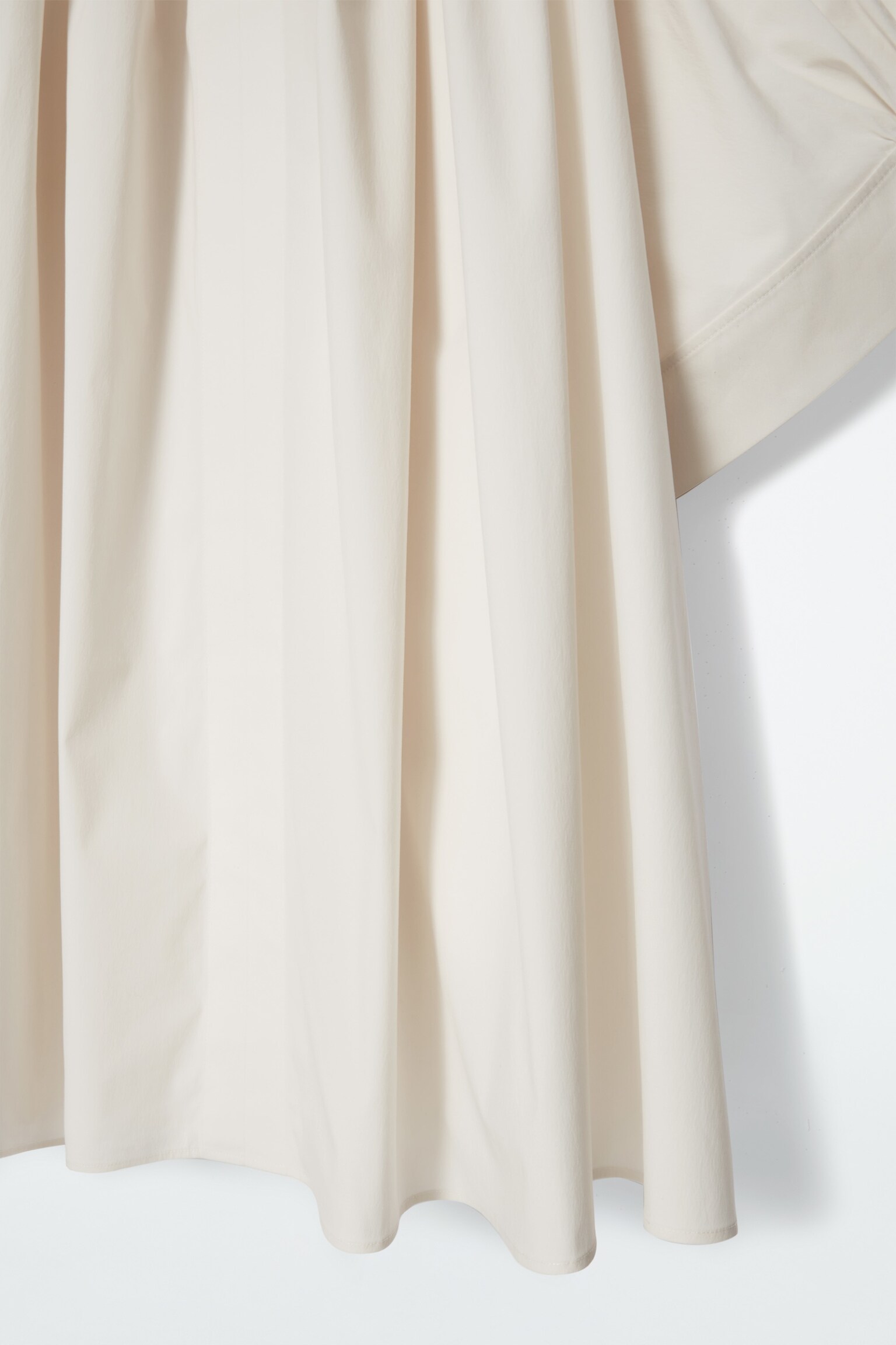 PLEATED MINI TUNIC DRESS - WHITE/LIGHT BROWN - 3