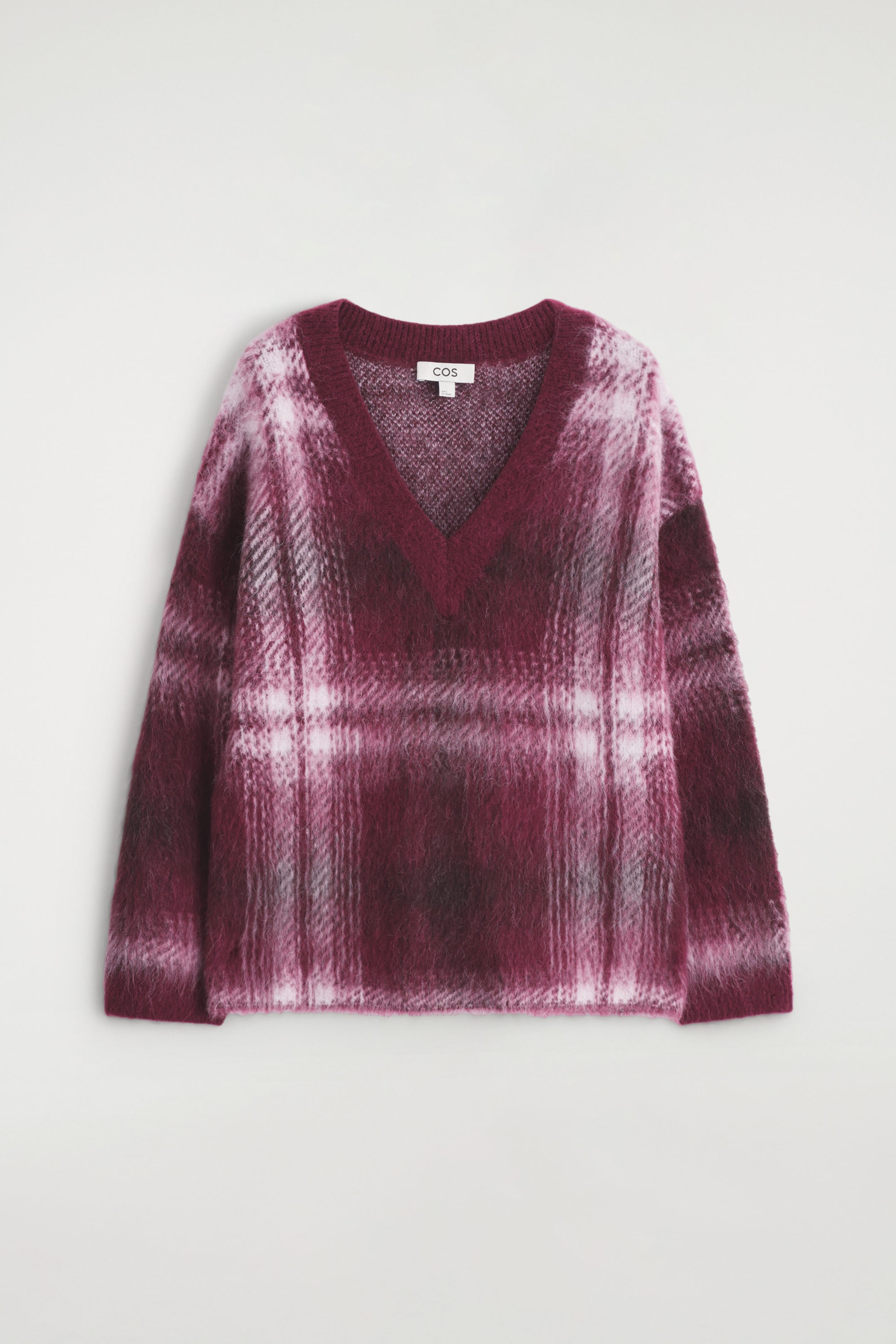 CHECKED ALPACA-BLEND SWEATER
