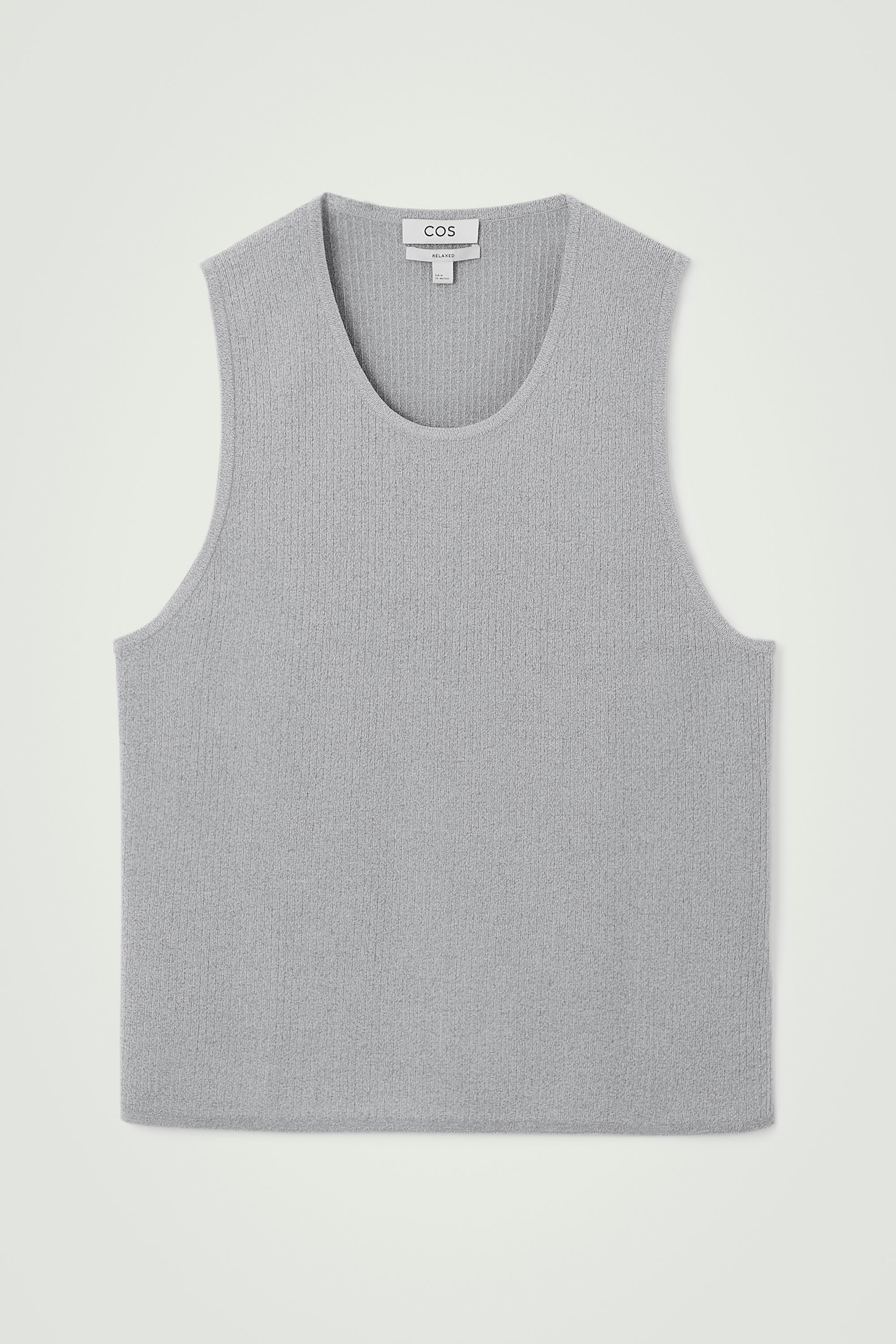 RIBBED-KNIT CREW-NECK TANK TOP - GREY MÉLANGE | COS