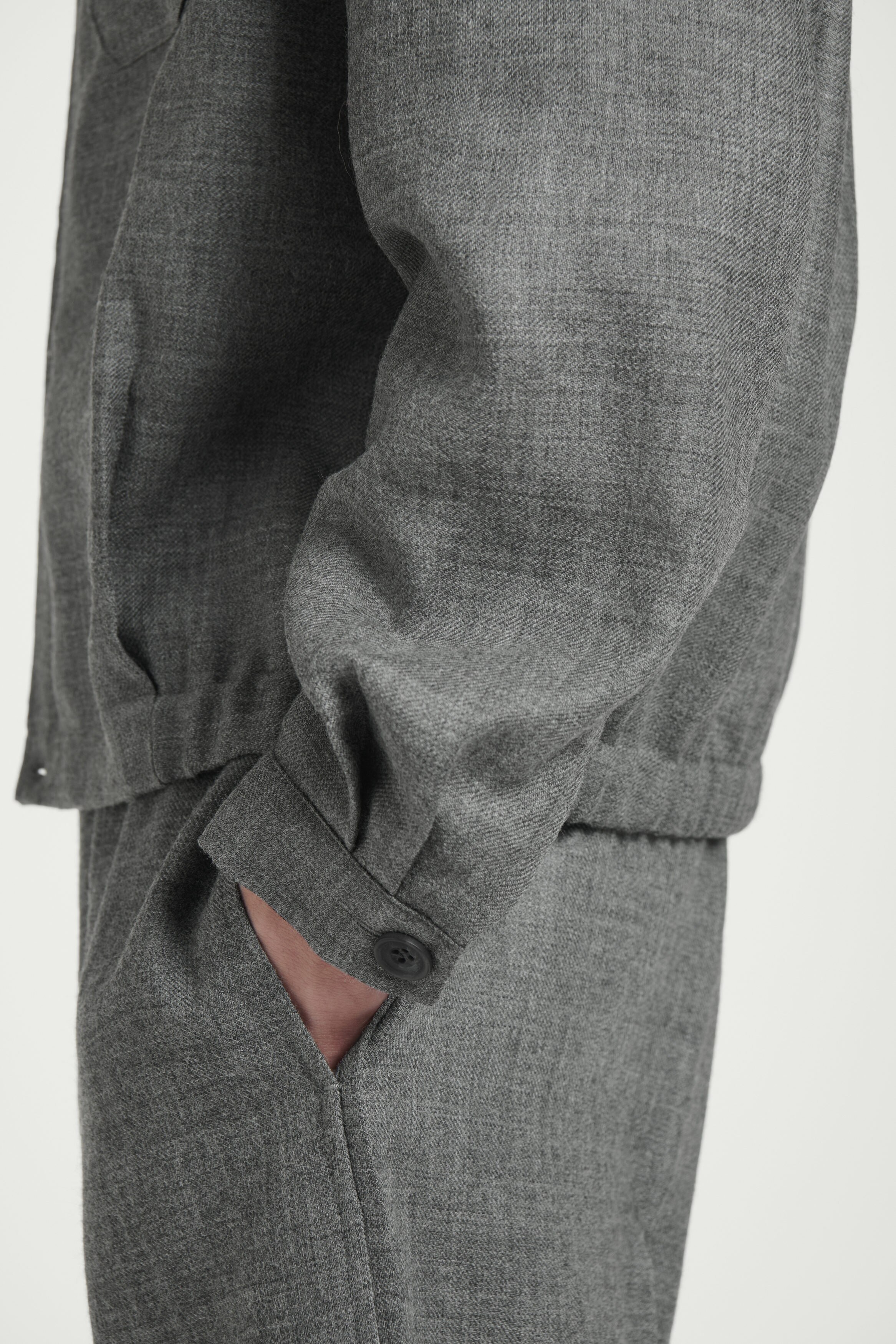 WOOL-FLANNEL OVERSHIRT - GREY MÉLANGE | COS