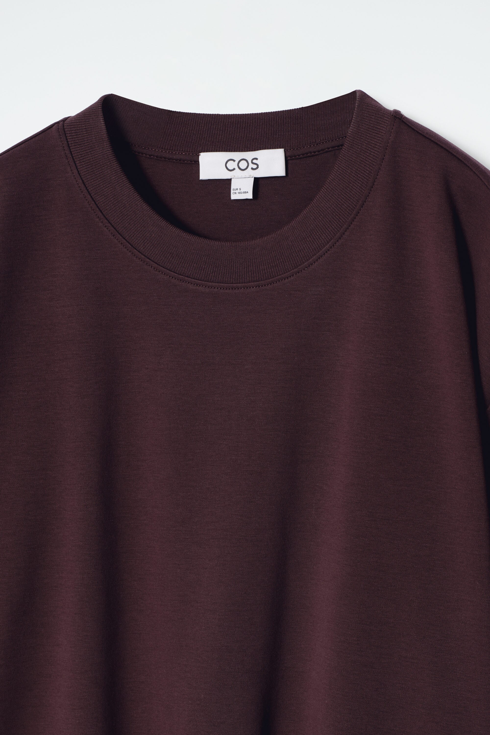 OVERSIZED COTTON T-SHIRT - BURGUNDY | COS