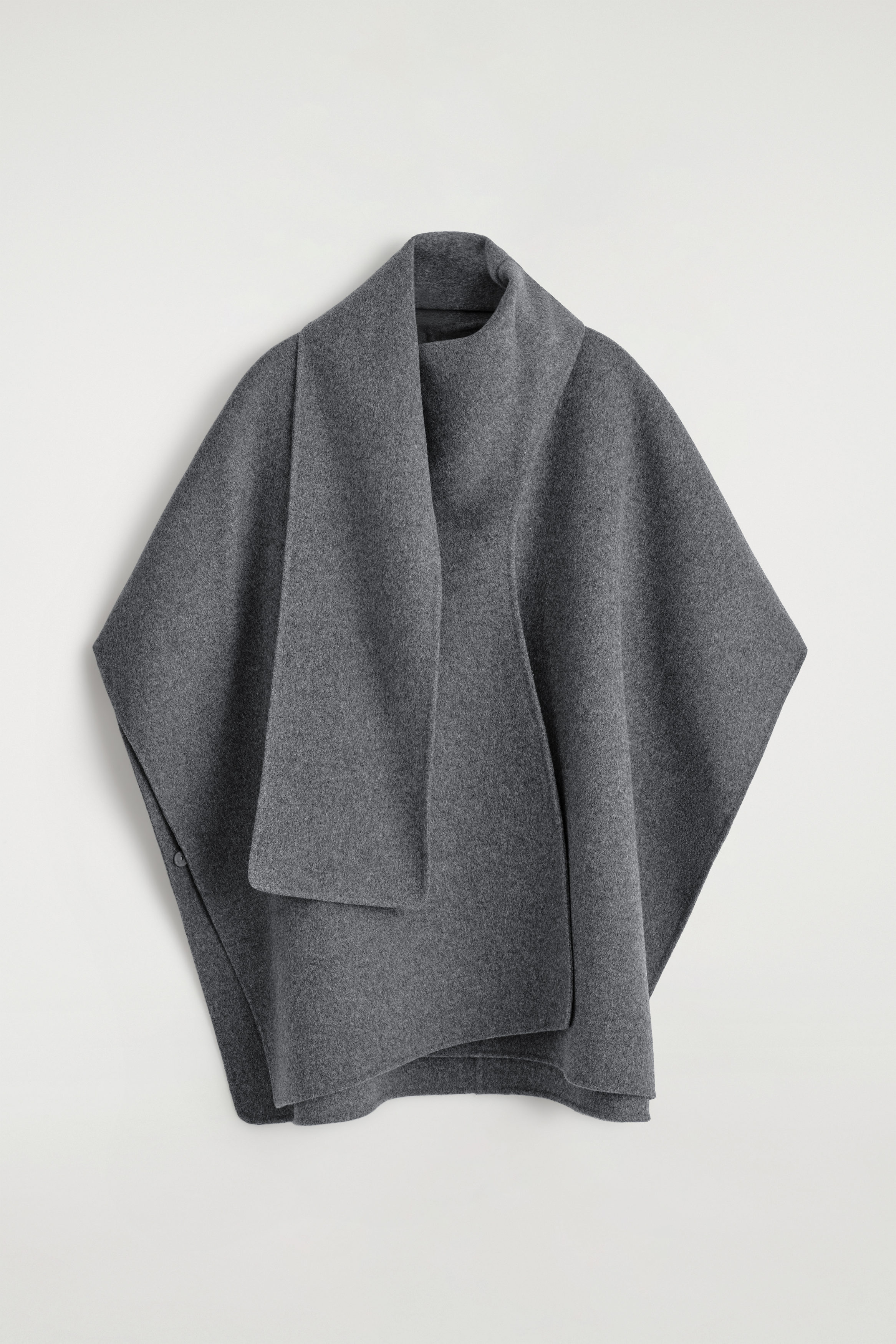 DOUBLE-FACED MERINO WOOL SCARF CAPE - GREY | COS