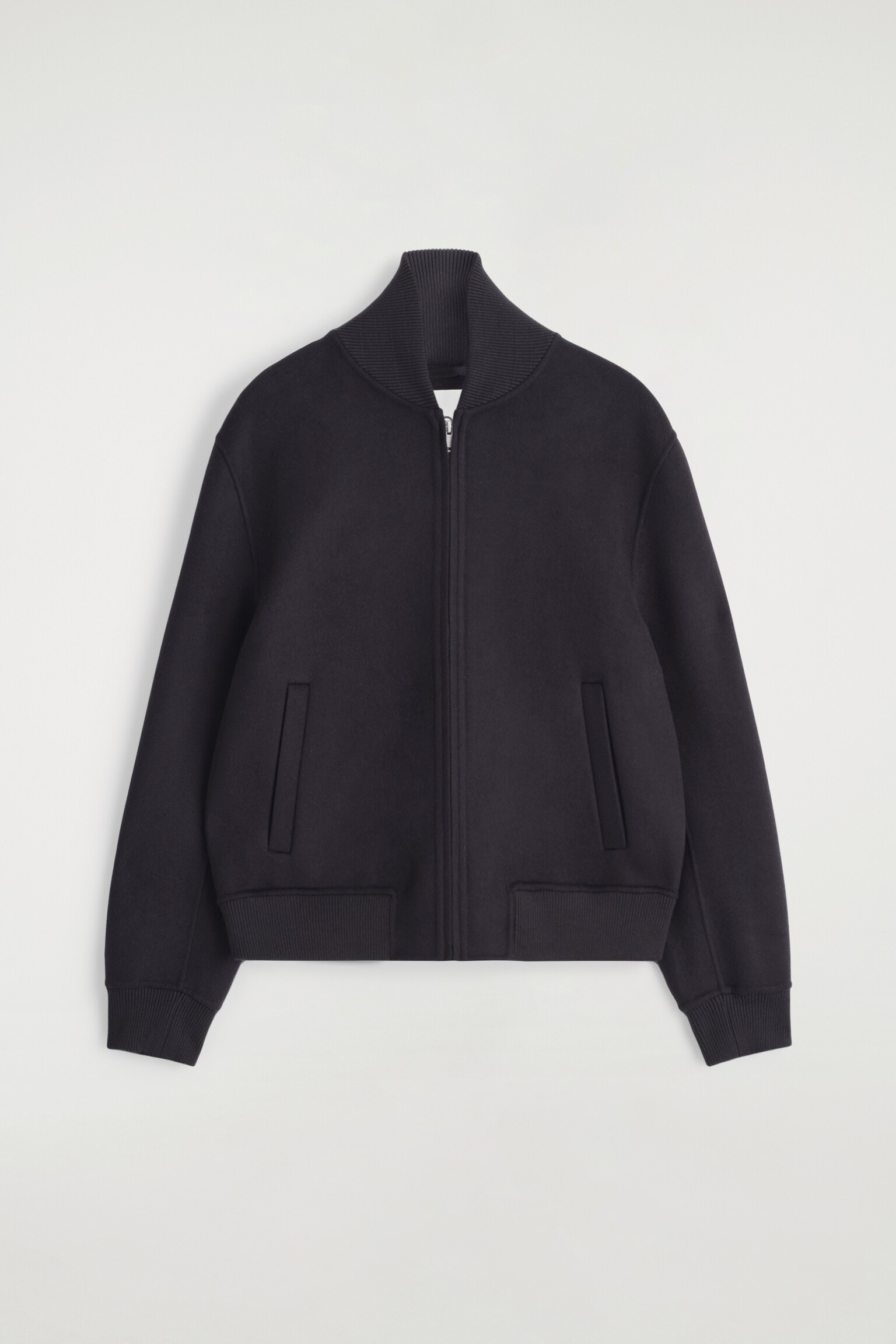 BLOUSON EN LAINE DOUBLE FACE - BLEU MARINE/GRIS FONCÉ - 2