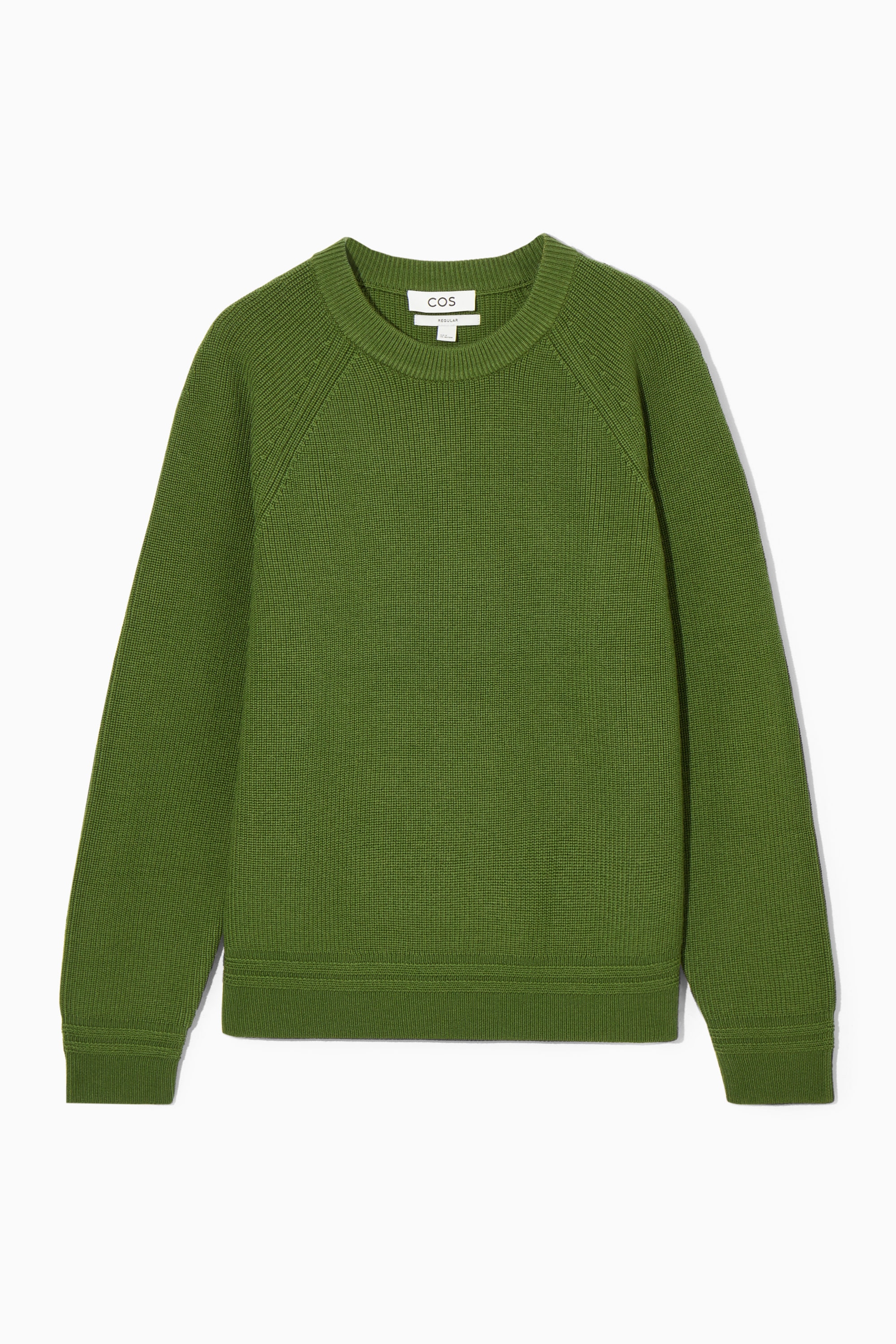 CREW-NECK WOOL SWEATER - GREEN | COS