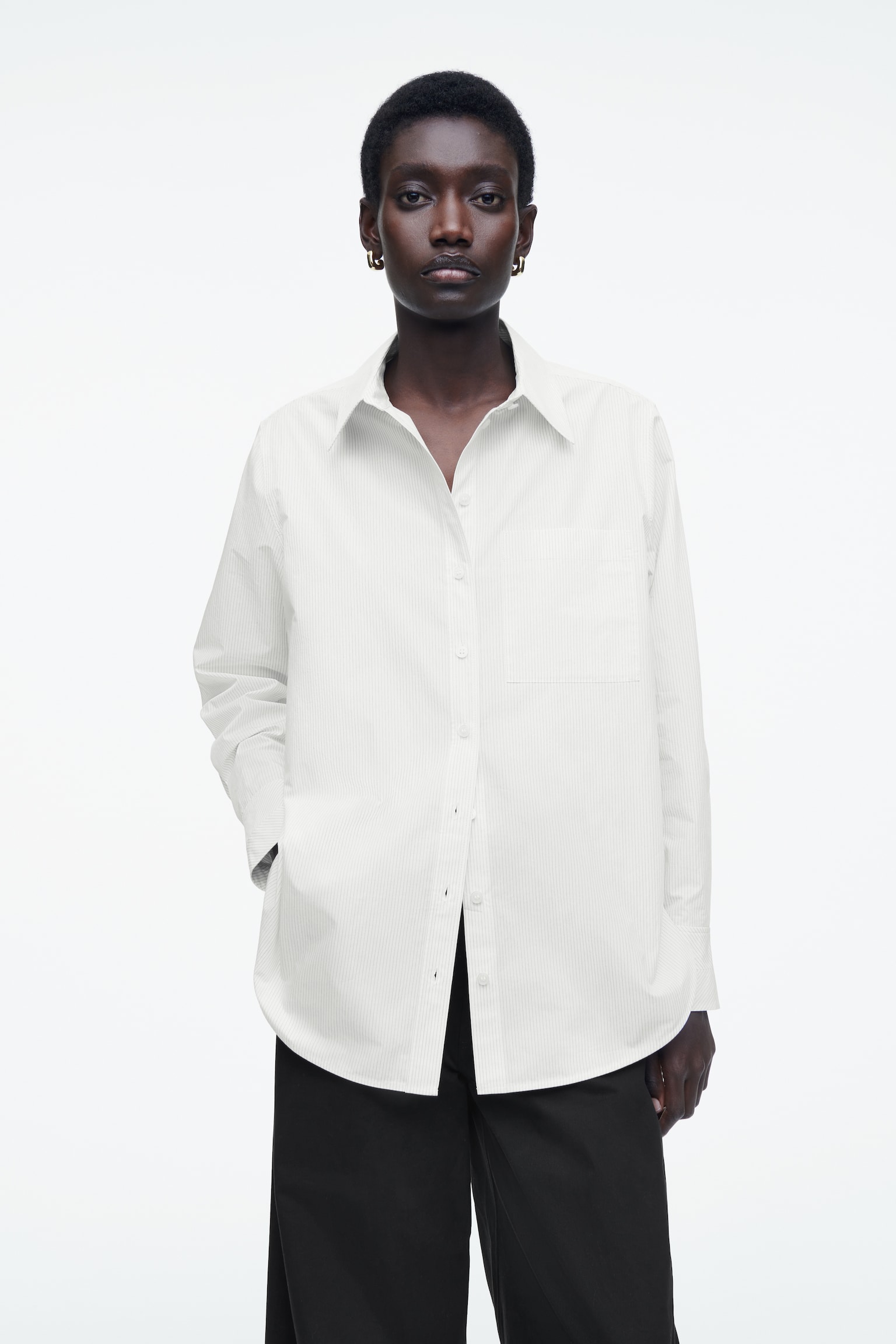 CAMISA ESTRUCTURADA DE ALGODÓN PIMA - MARFIL / RAYA DIPLOMÁTICA/AZUL / RAYAS/BLANCO/ROSA - 1