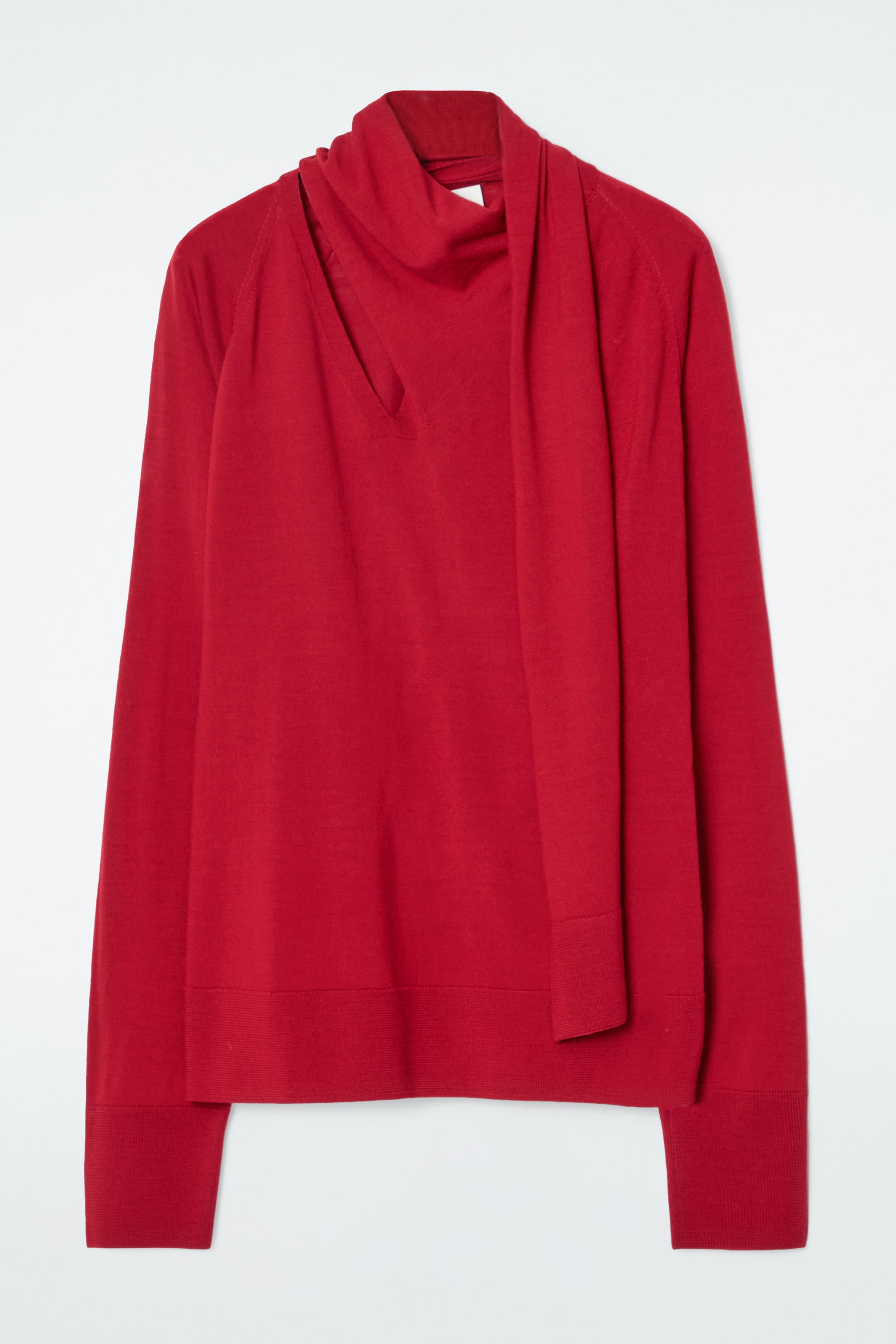 Ingrandisci l'immagine: SCARF-DETAIL WOOL TURTLENECK JUMPER - RED - DONNA | H&M CH 1