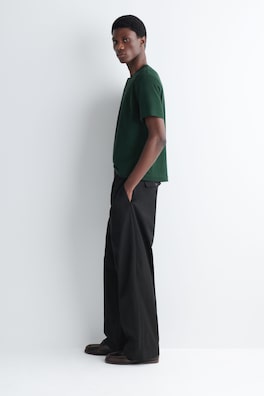 CONTRAST-TIPPED COTTON-PIQUÉ HENLEY TOP — FOREST GREEN 2