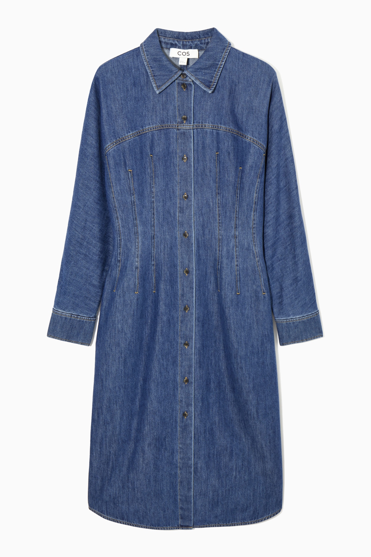 cos oversized denim shirt dress COS Oversized Waisted Denim Shirt Dress in Blue