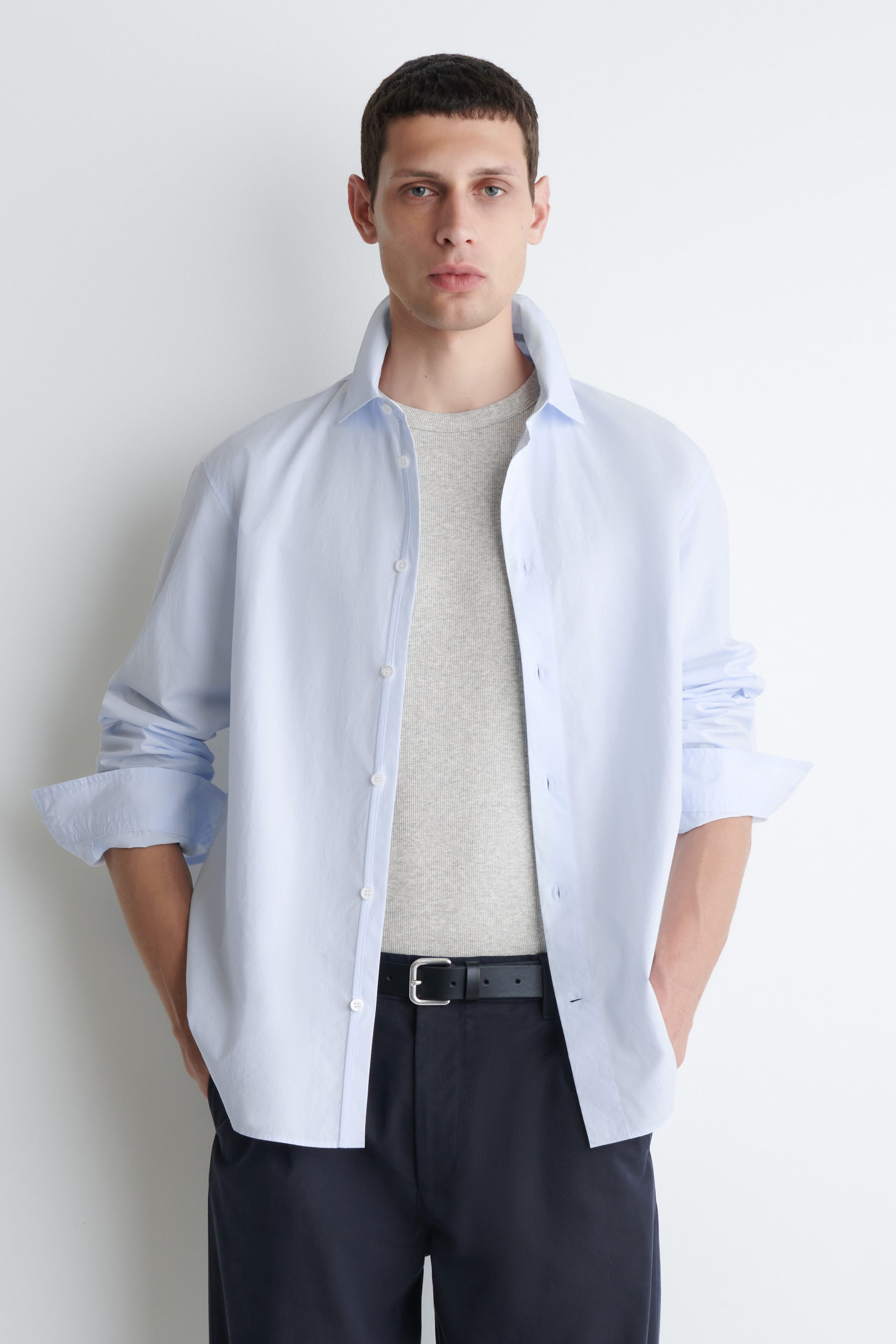 CAMICIA RILASSATA IN POPELINE DI COTONE PIMA