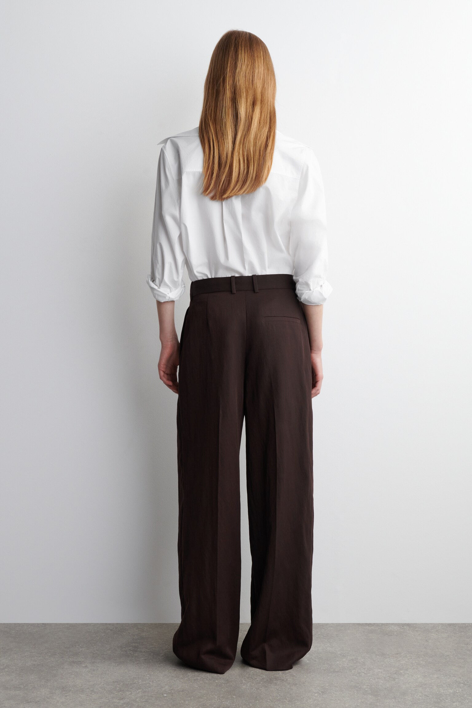 LOCKERE, FLIESSENDE HOSE MIT WEITEM BEIN - BURGUNDERROT/HELLROSA/SCHWARZ - 5