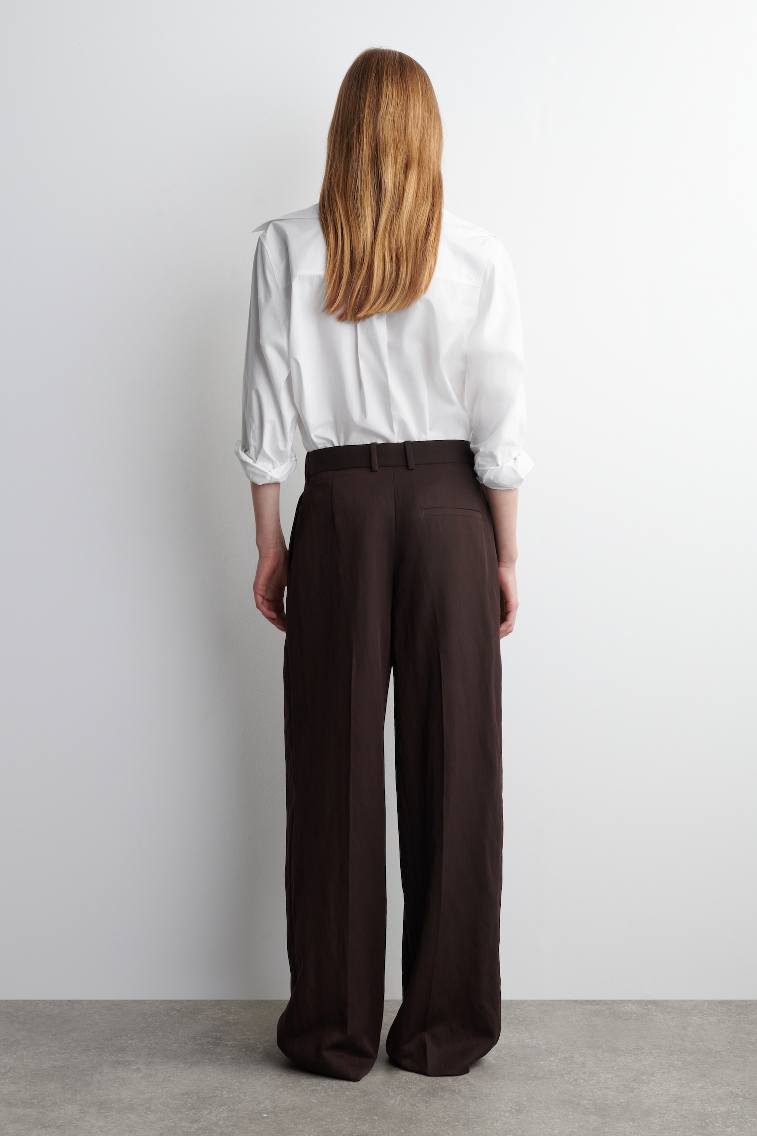 PANTALON DÉCONTRACTÉ LARGE ET FLUIDE - BORDEAUX/ROSE CLAIR/NOIR - 3