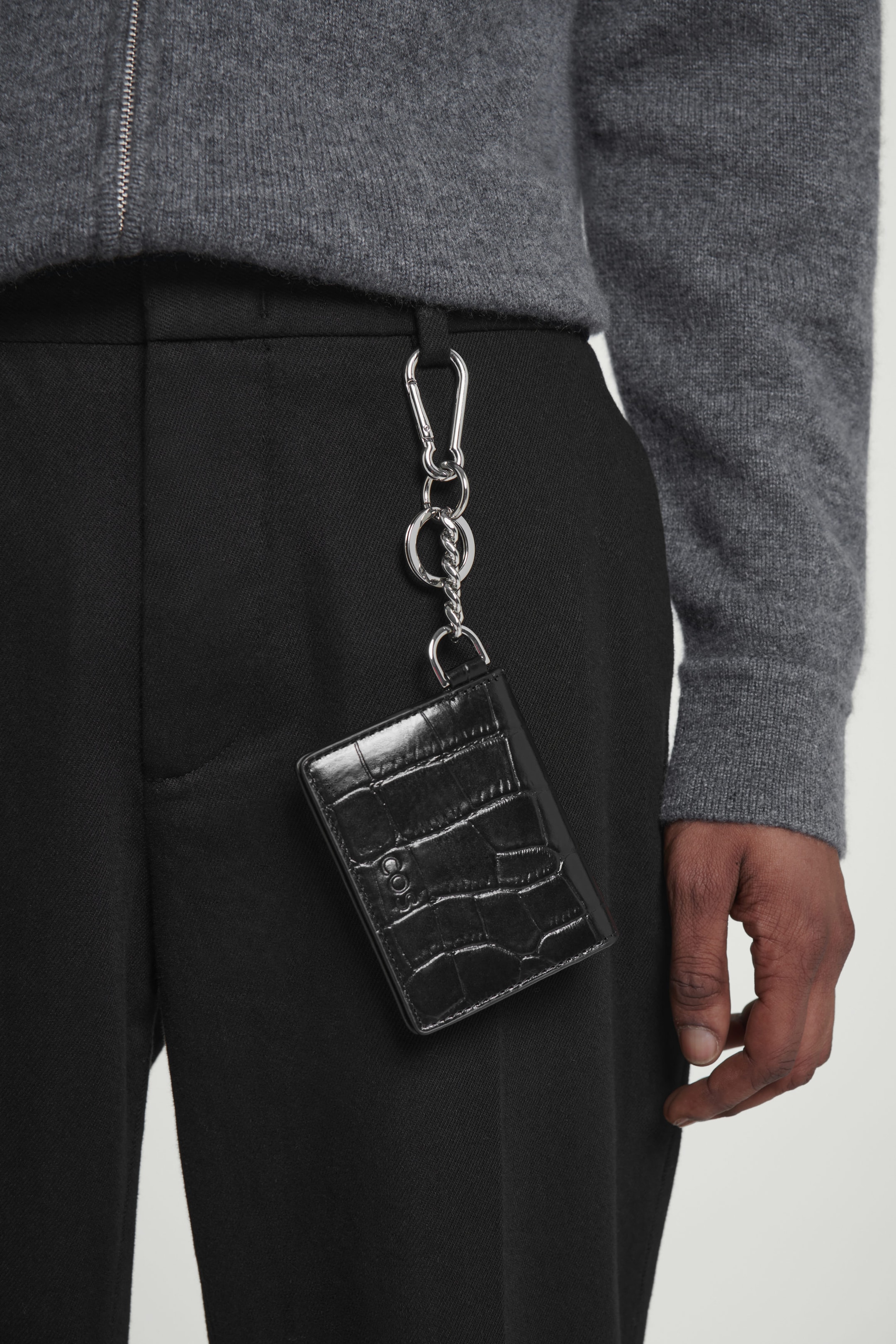 CROC-EFFECT LEATHER WALLET