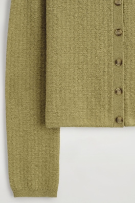 ZIGZAG-KNIT MOHAIR-BLEND CARDIGAN — GREEN 6