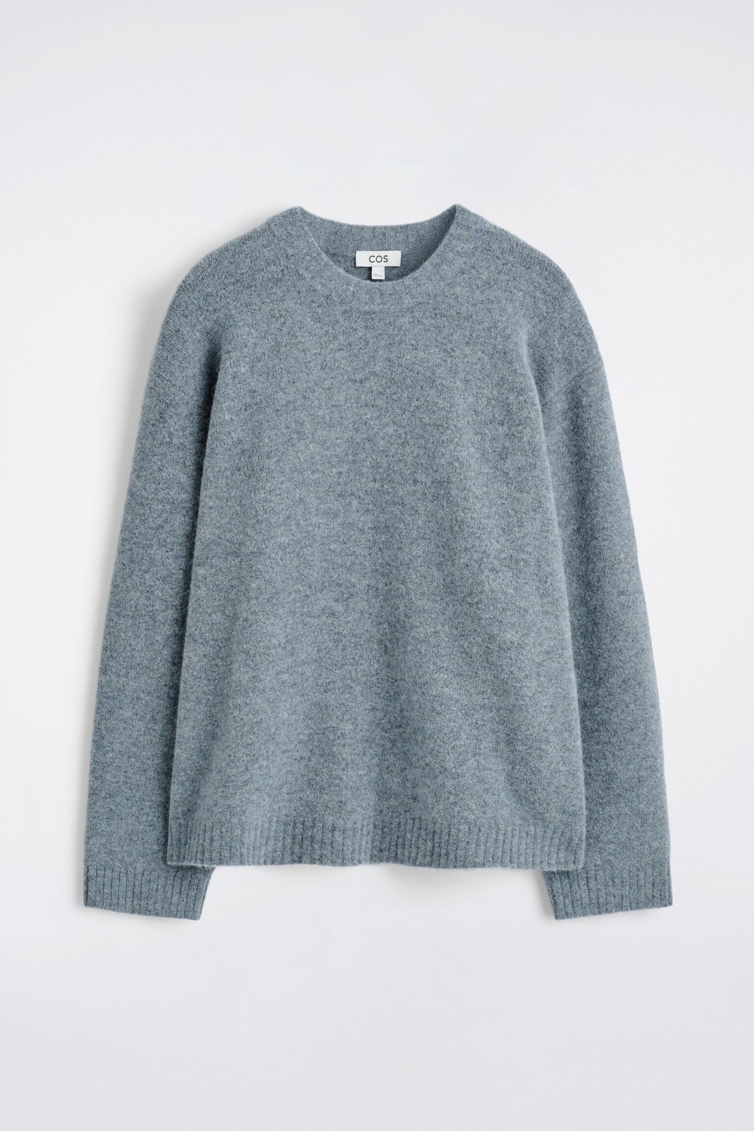 OVERSIZED ALPACA-BLEND CREW-NECK JUMPER - BLUE MÉLANGE/TAUPE MÉLANGE - 2